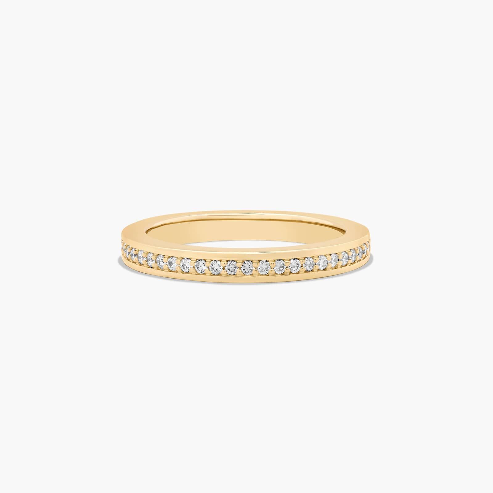 Pavé Wedding Ring With 0.2 CTW Diamonds In 14K Yellow Gold (2.50mm)