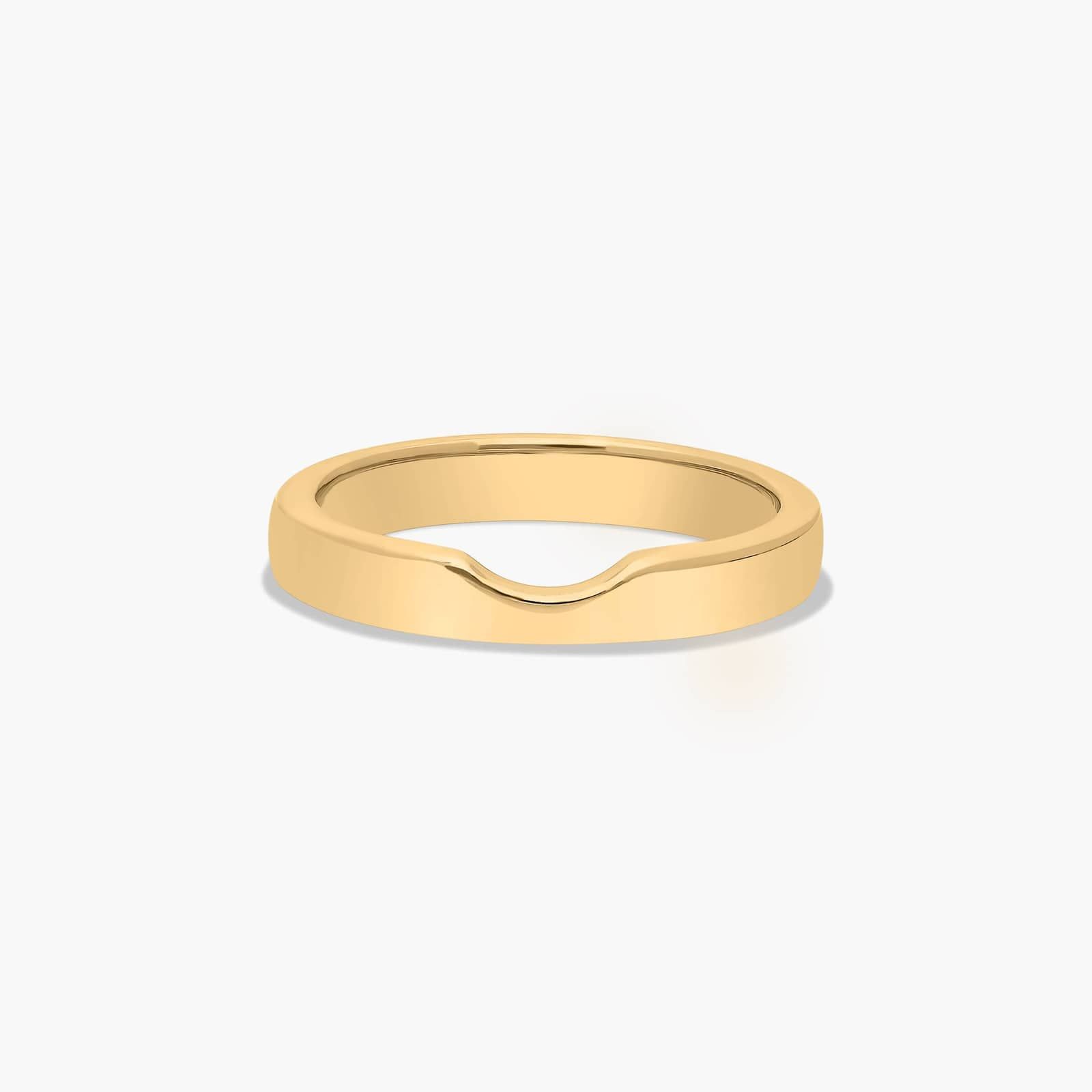 Cross Prong Wedding Ring In 18K Yellow Gold (3.00mm)