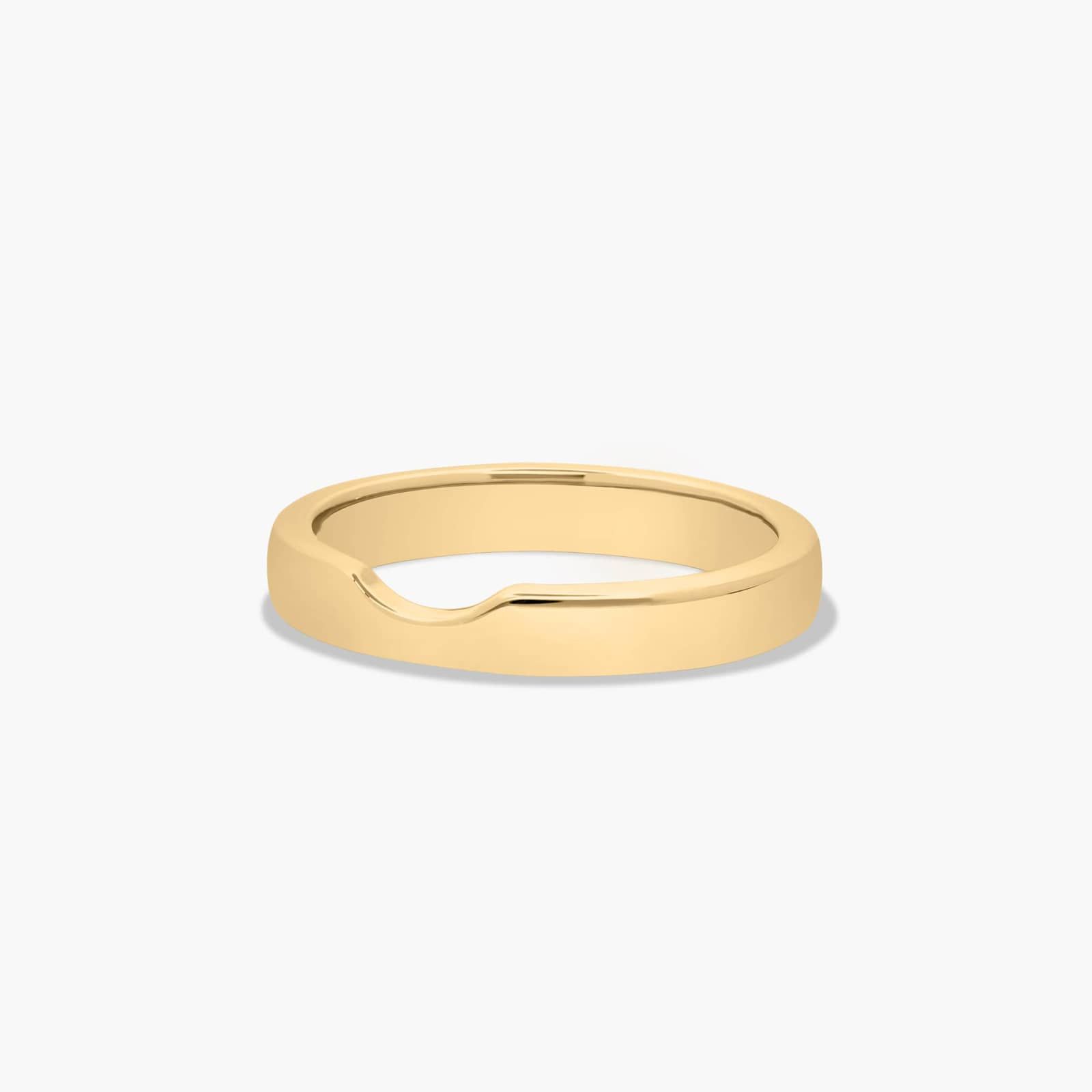 Cross Prong Wedding Ring In 18K Yellow Gold (3.00mm)