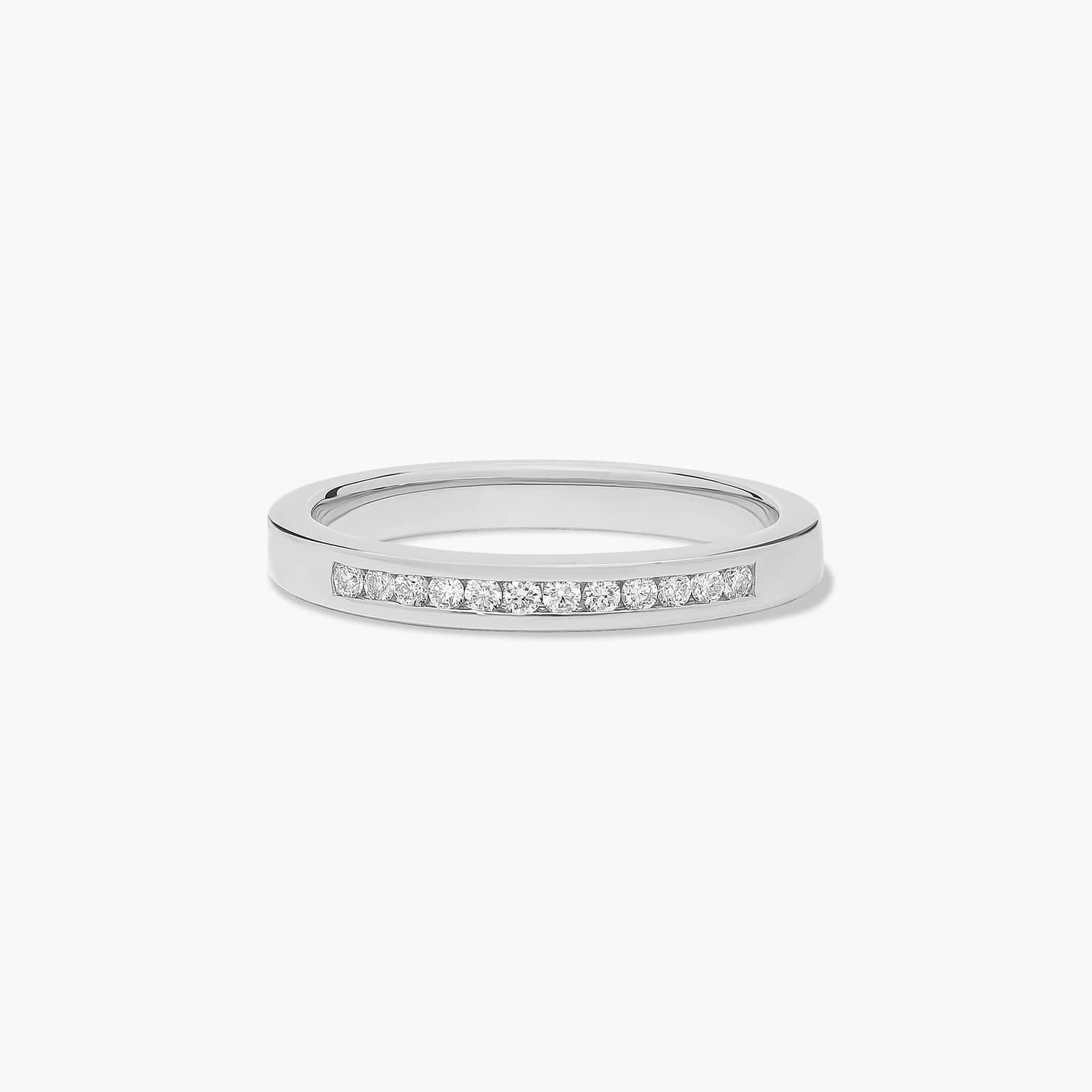 Channel Set Wedding Ring With 0.16 CTW Diamonds In 18K White Gold (2.50mm)