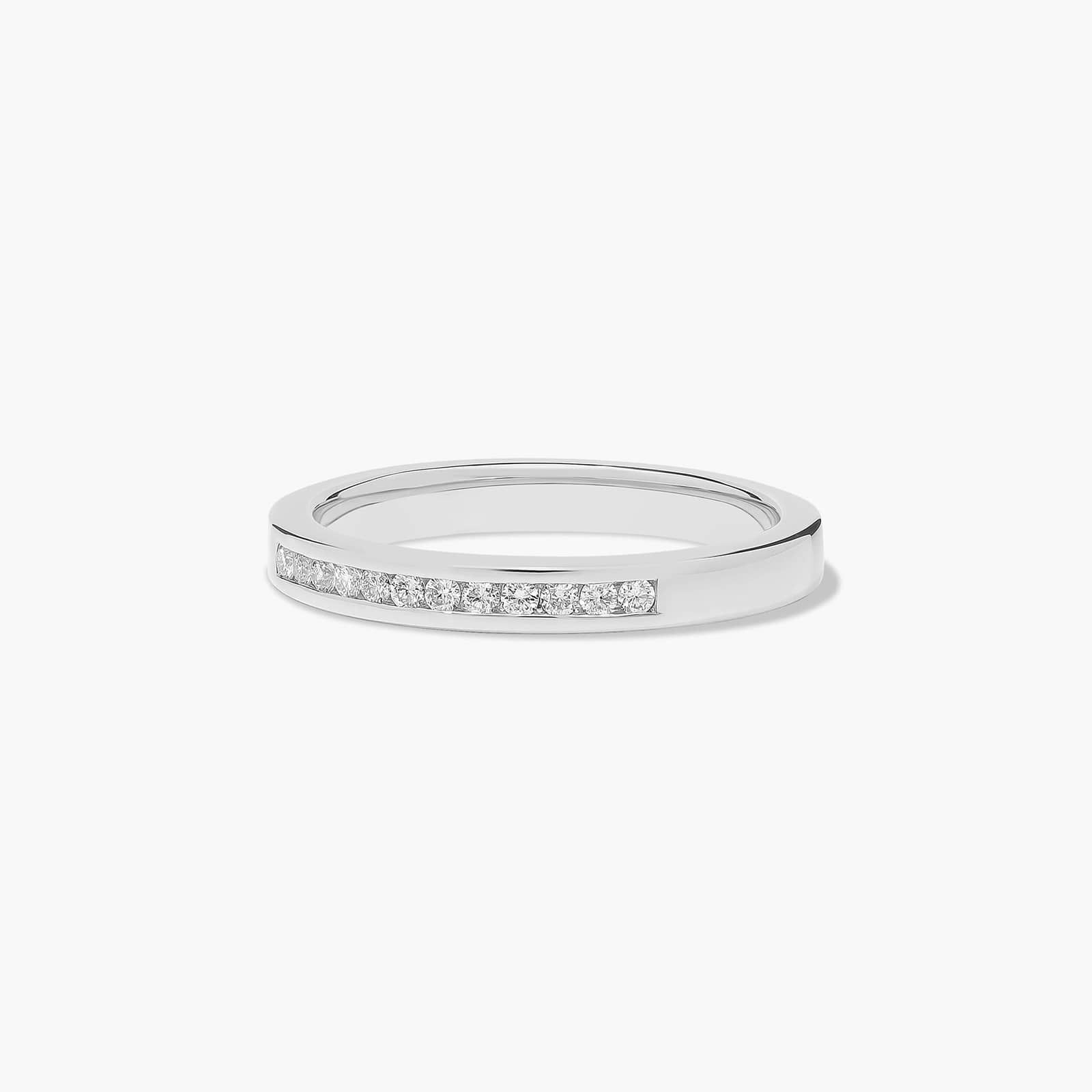 Channel Set Wedding Ring With 0.16 CTW Diamonds In 18K White Gold (2.50mm)