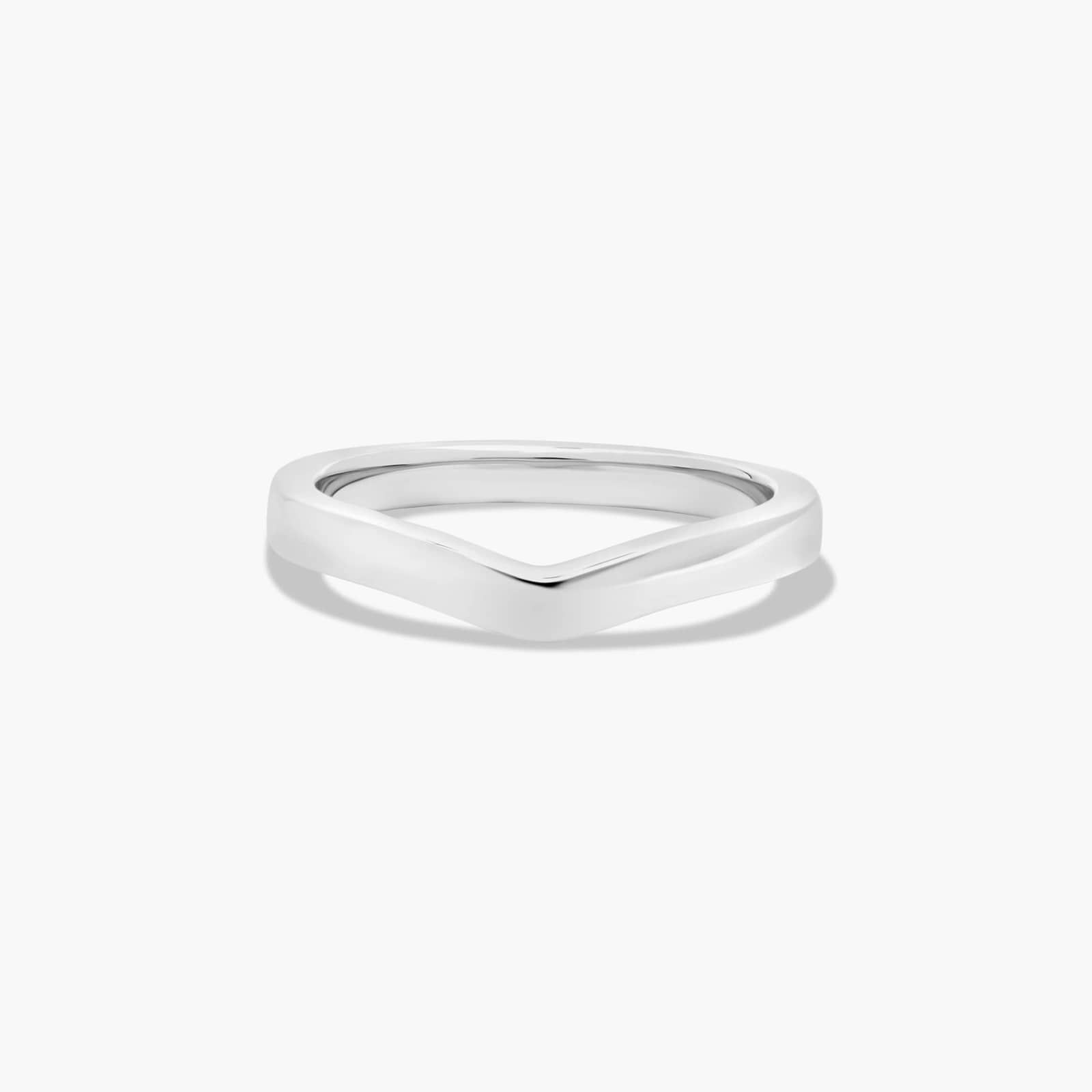 Curved Wedding Ring In 14K White Gold (2.50mm)