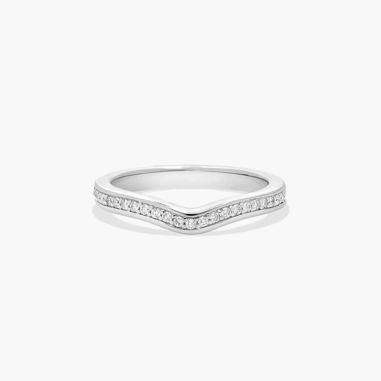 Curved Pavé Set Wedding Ring With 0.17 CTW Diamonds In Platinum (2.50mm)