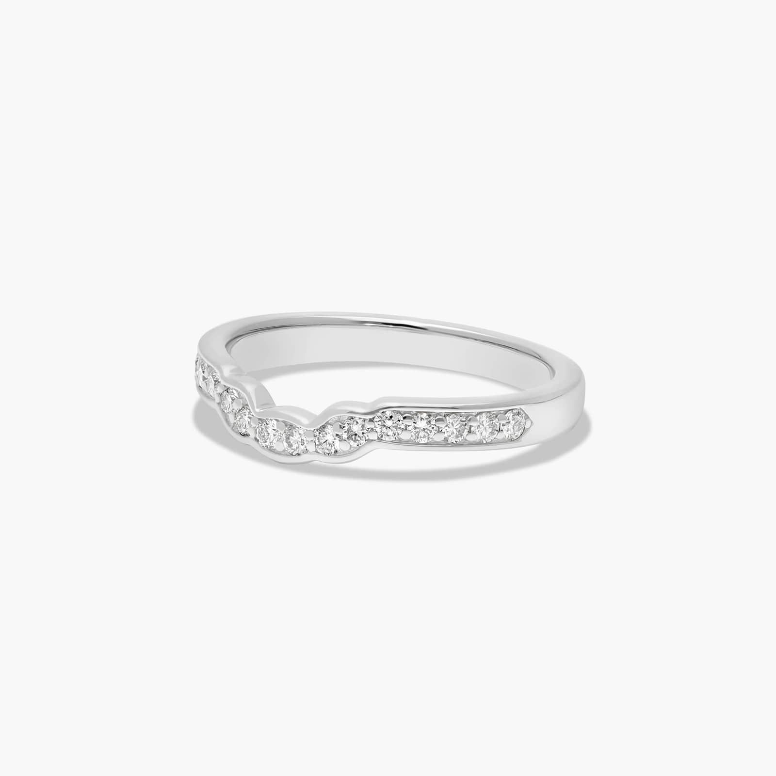 Fitted Pavé Set Diamond Wedding Ring In Platinum (2.50mm)