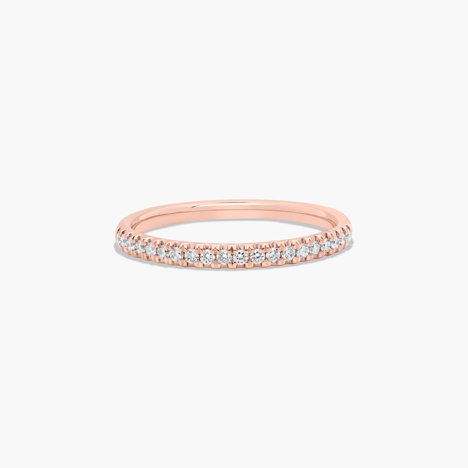 Thin Pavé Set Lab-Grown Diamond Wedding Ring In 14K Rose Gold (1.50mm)