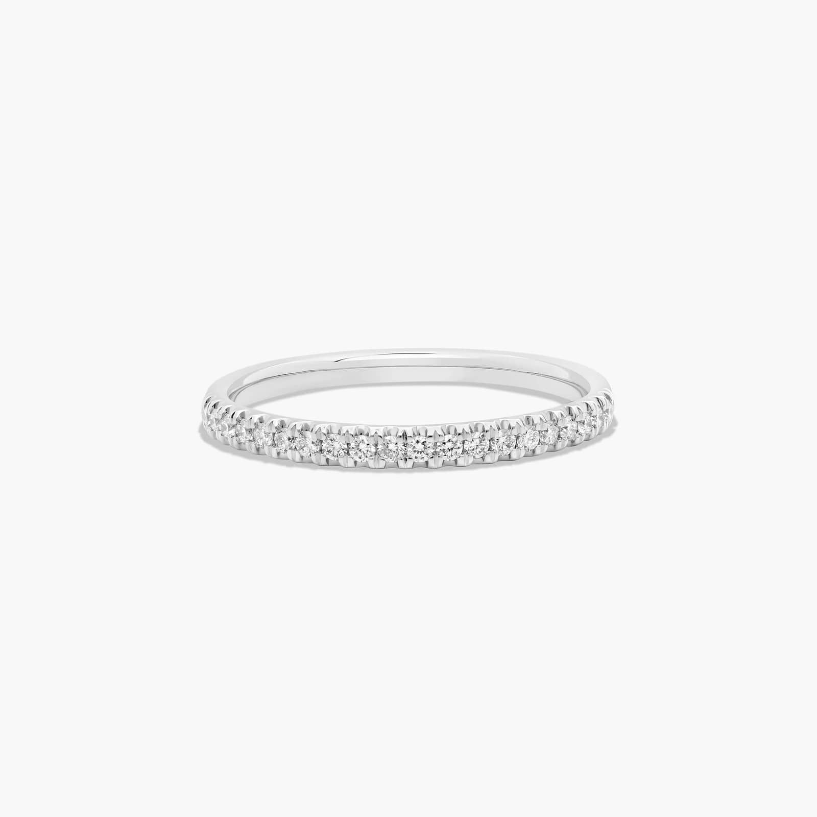 Thin Pavé Set Wedding Ring With 0.15 CTW Diamonds In 18K White Gold (1.50mm)