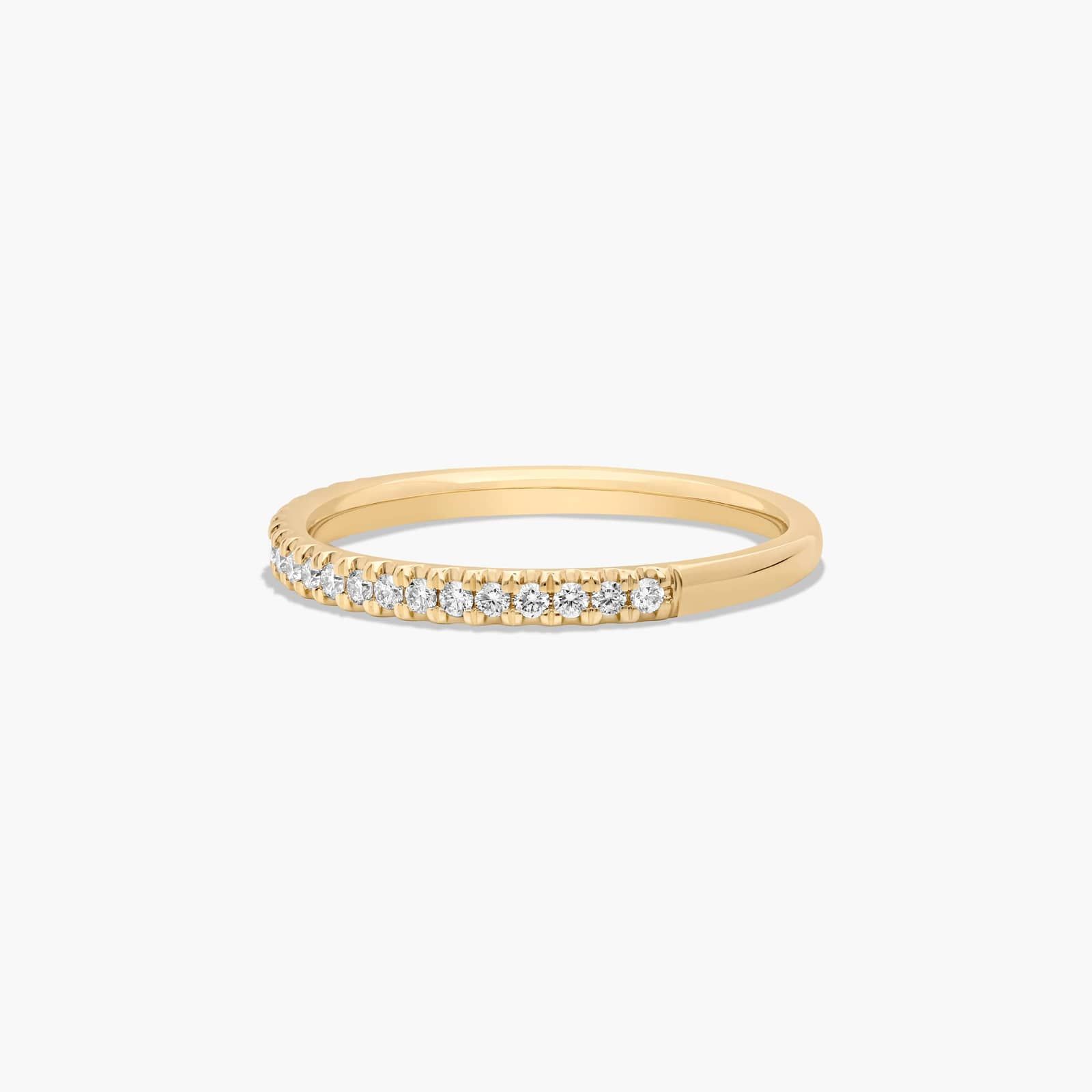 Thin Pavé Set Wedding Ring With 0.15 CTW Lab-Grown Diamonds In 18K Yellow Gold (1.50mm)