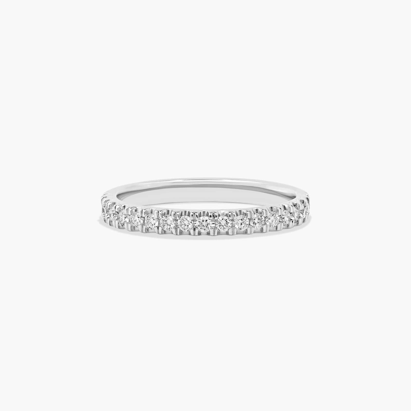 Art-Nouveau Pavé Set Wedding Ring With 0.29 CTW Diamonds In 18K White Gold (2.00mm)