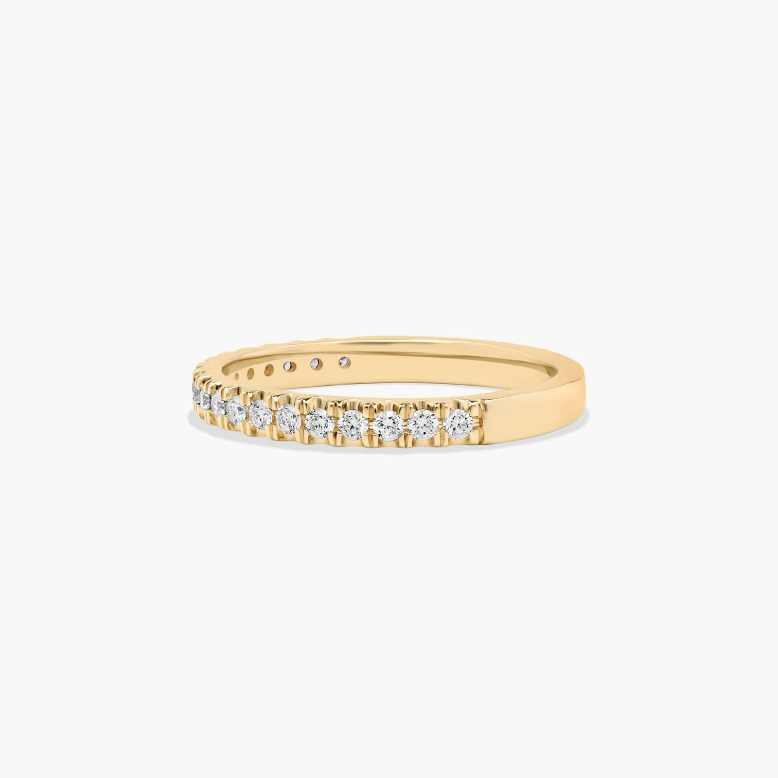Art-Nouveau Pavé Set Diamond Wedding Ring In 18K Yellow Gold (2.00mm)