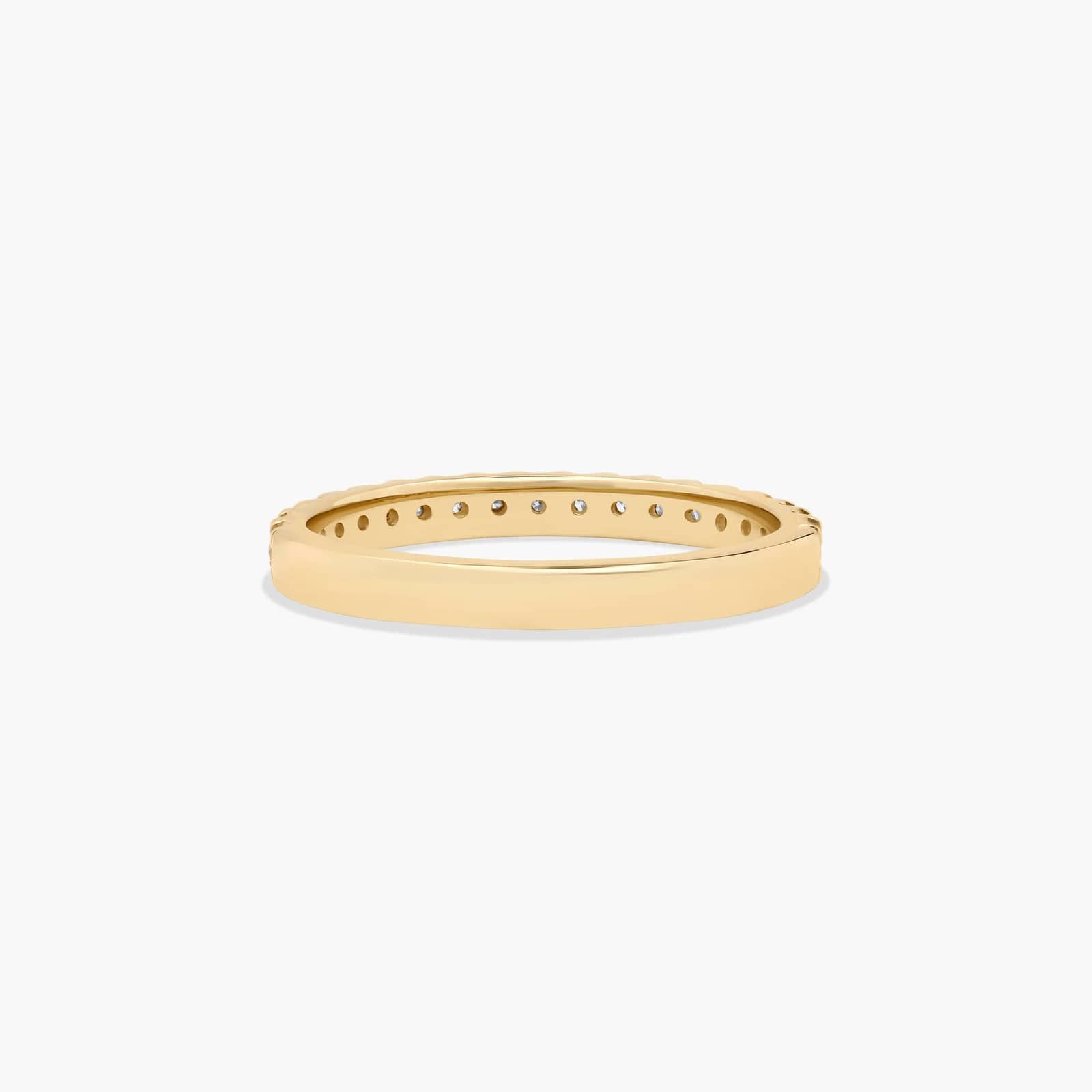 Art-Nouveau Pavé Set Diamond Wedding Ring In 18K Yellow Gold (2.00mm)
