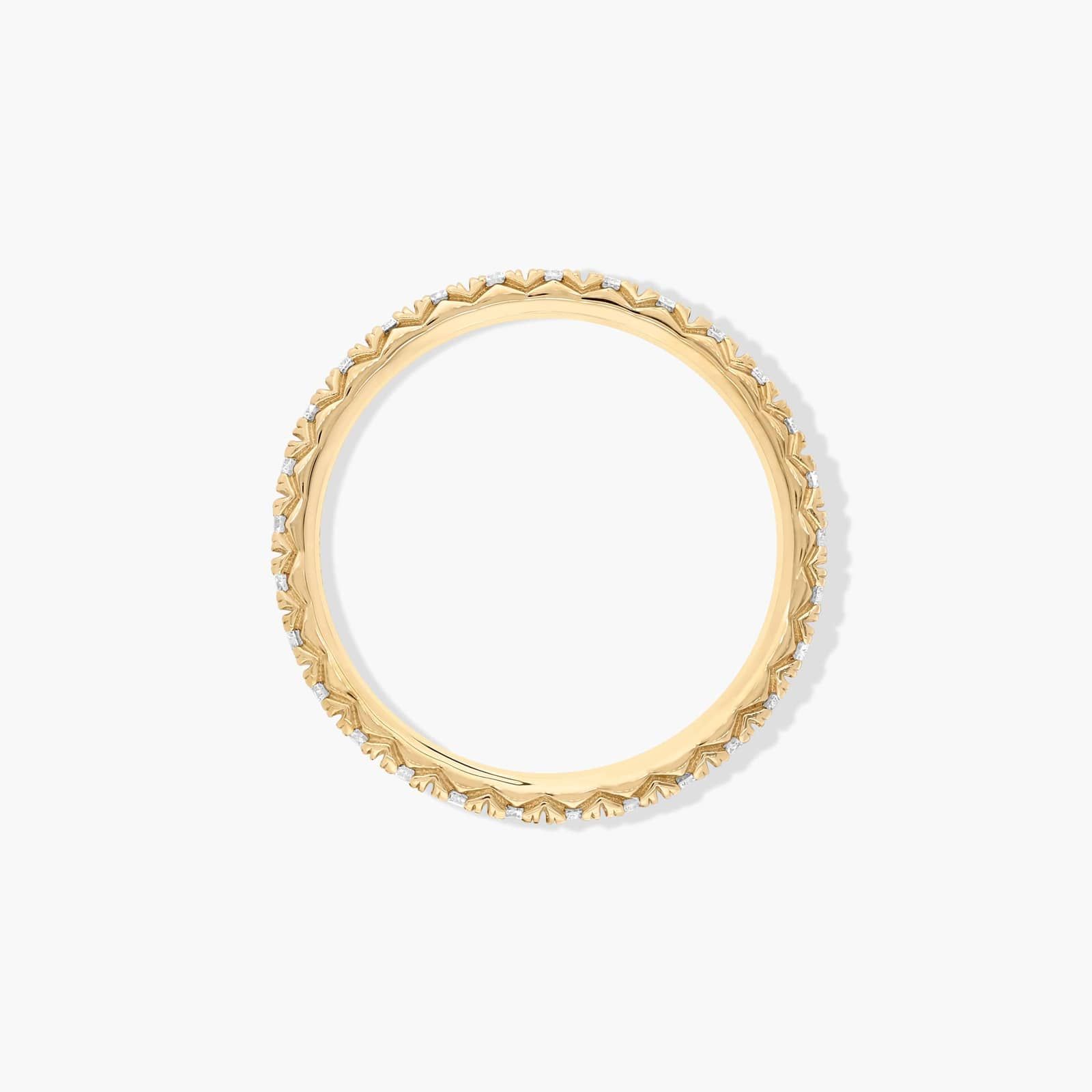 Thin French Cut Pavé Set Diamond Eternity Ring In 18K Yellow Gold (1.50mm)