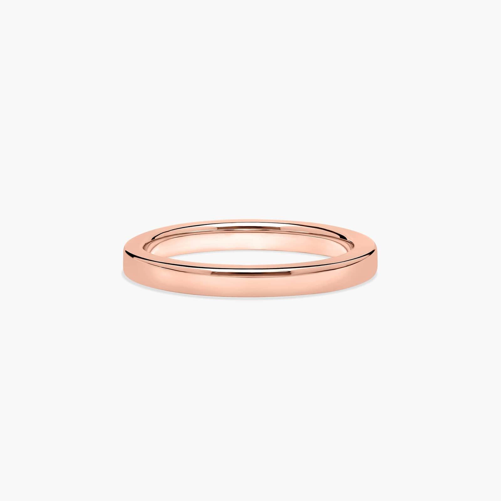 Flat Squared Wire Wedding Ring In 14K Rose Gold (2.00mm)