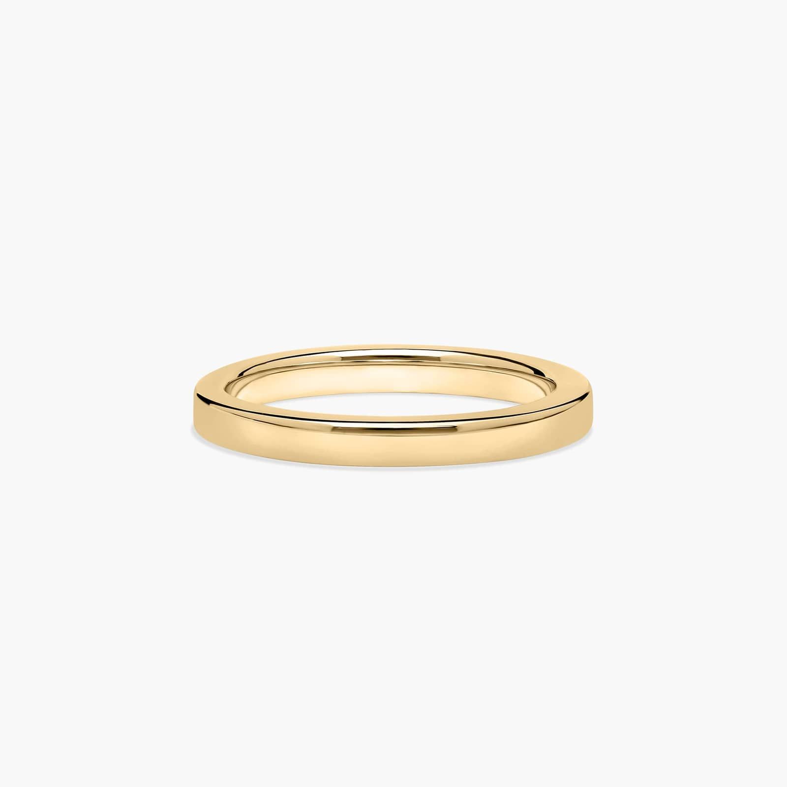 Flat Squared Wire Wedding Ring In 18K Yellow Gold (2.00mm)