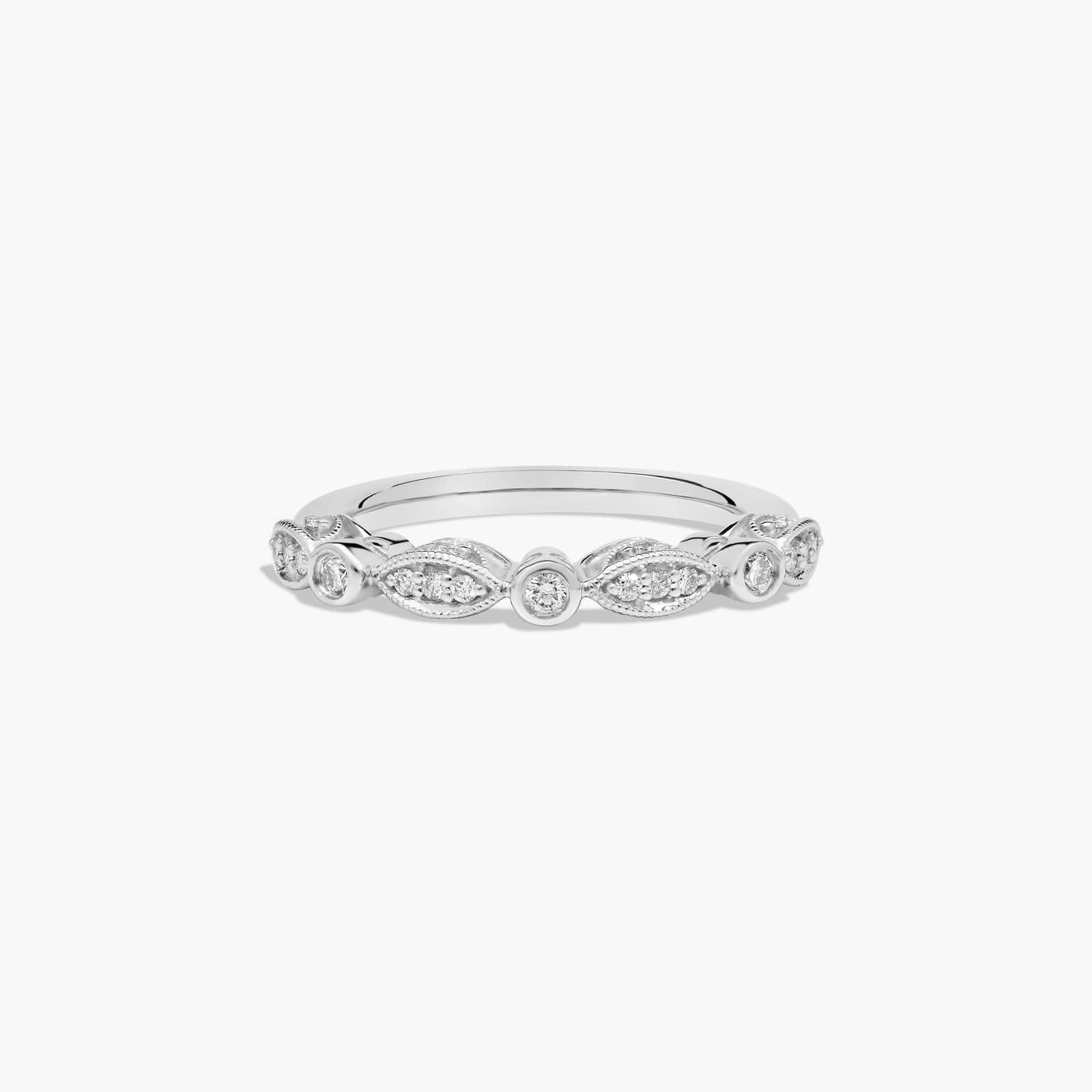 Bezel and Pavé Set Diamond Wedding Ring In Platinum (2.00mm)