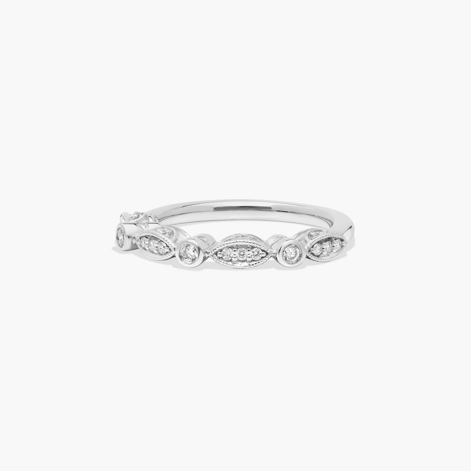 Bezel and Pavé Set Diamond Wedding Ring In Platinum (2.00mm)