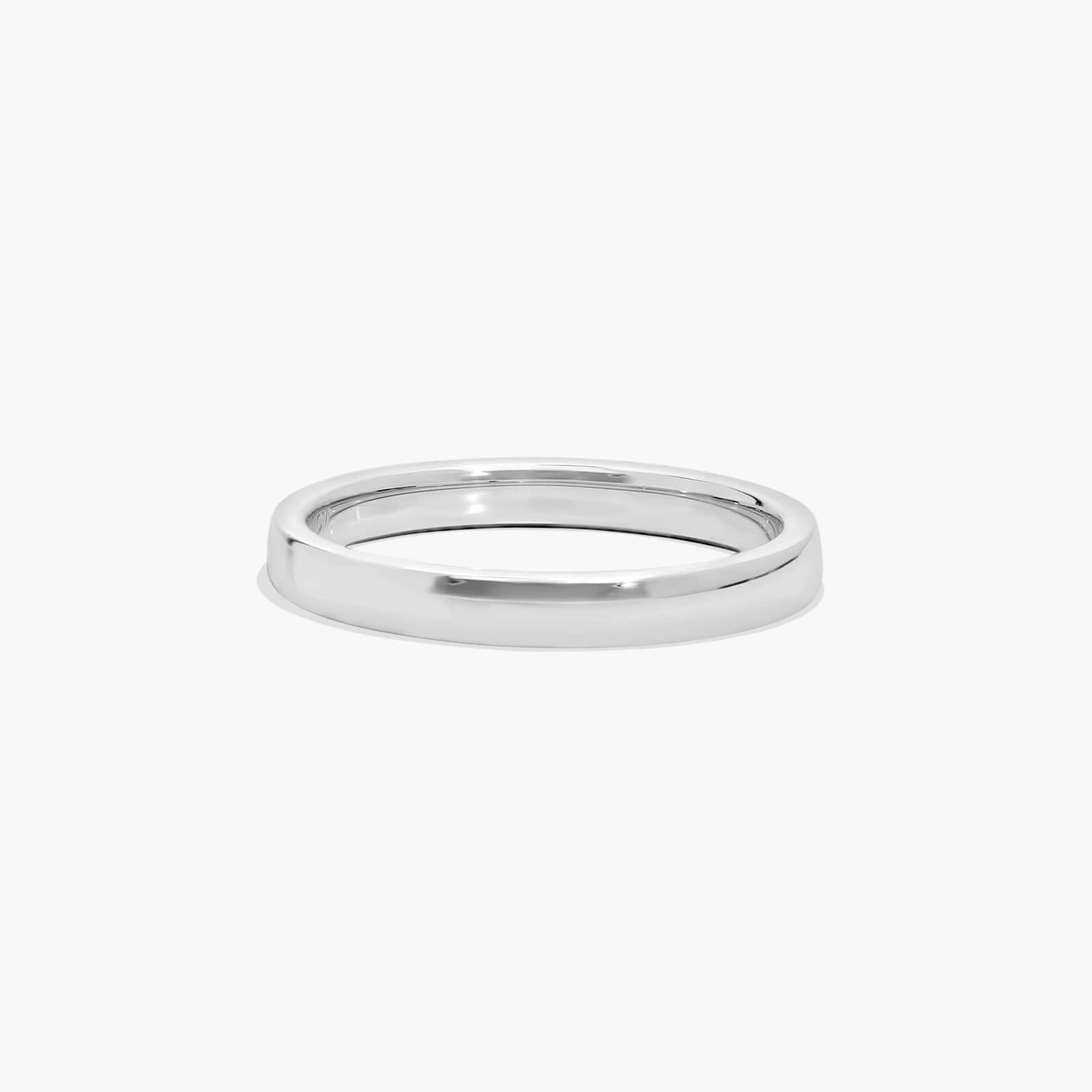 Traditional Straight Fit Wedding Ring In 18K White Gold (2.50mm)