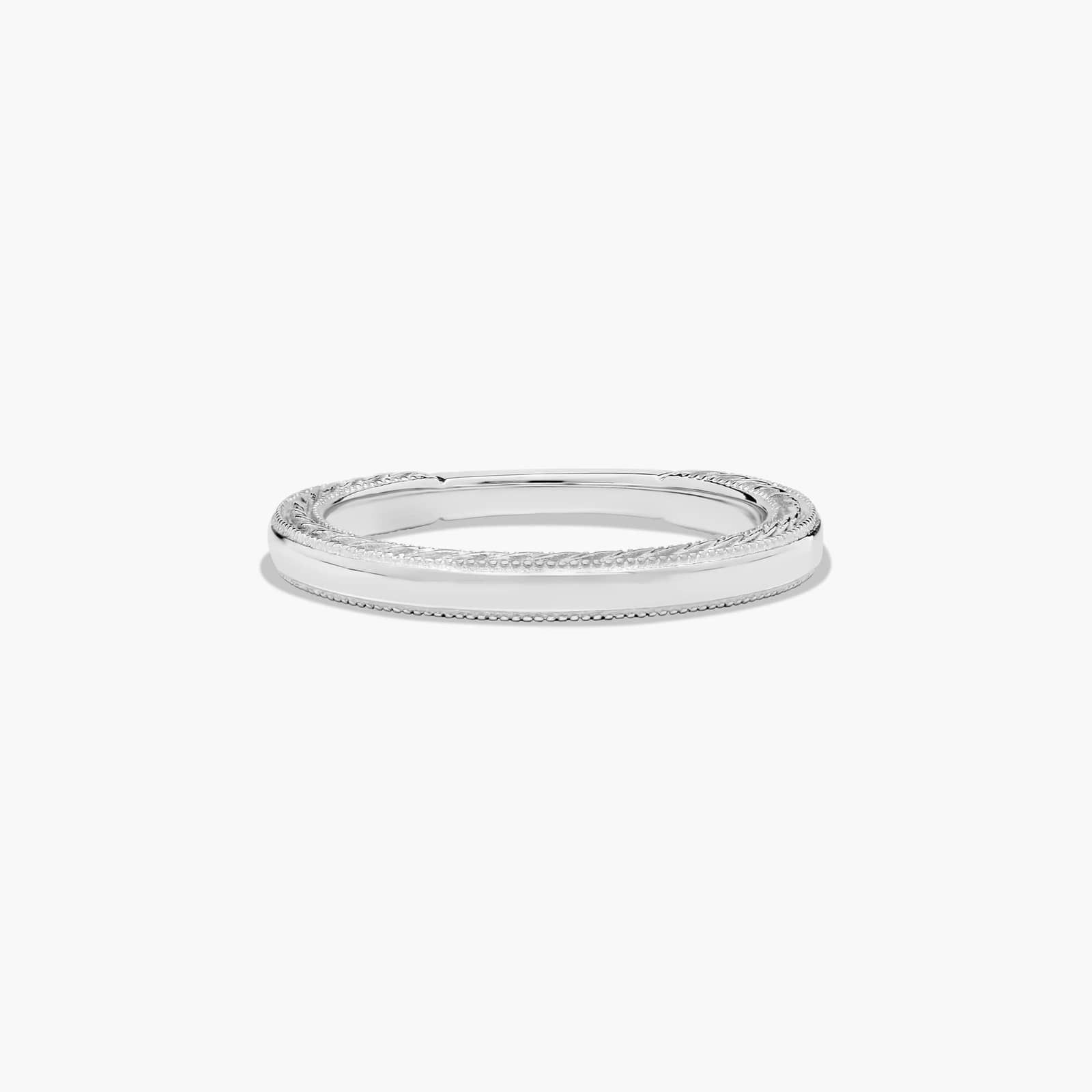 Etched Rope Wedding Ring In Platinum (2.50mm)