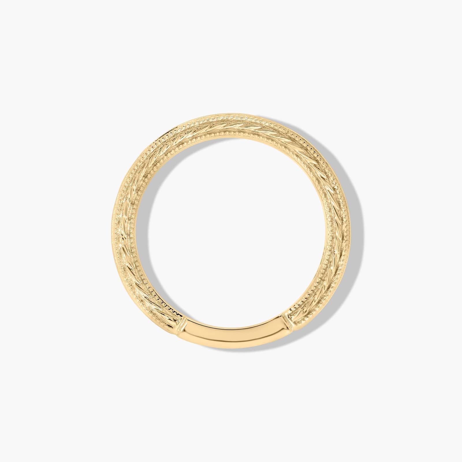 Etched Rope Wedding Ring In 18K Yellow Gold (2.50mm)