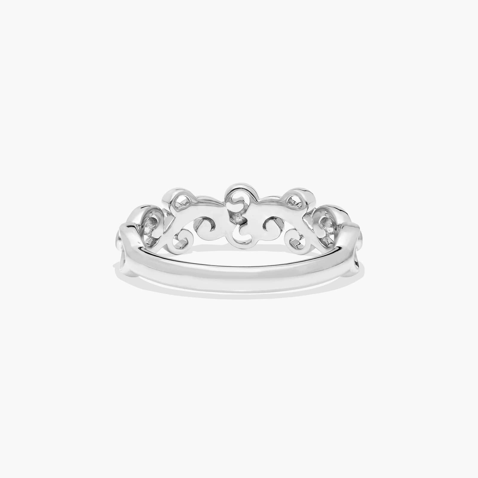 Blossoming Vine Diamond Wedding Ring In 18K White Gold (2.00mm)