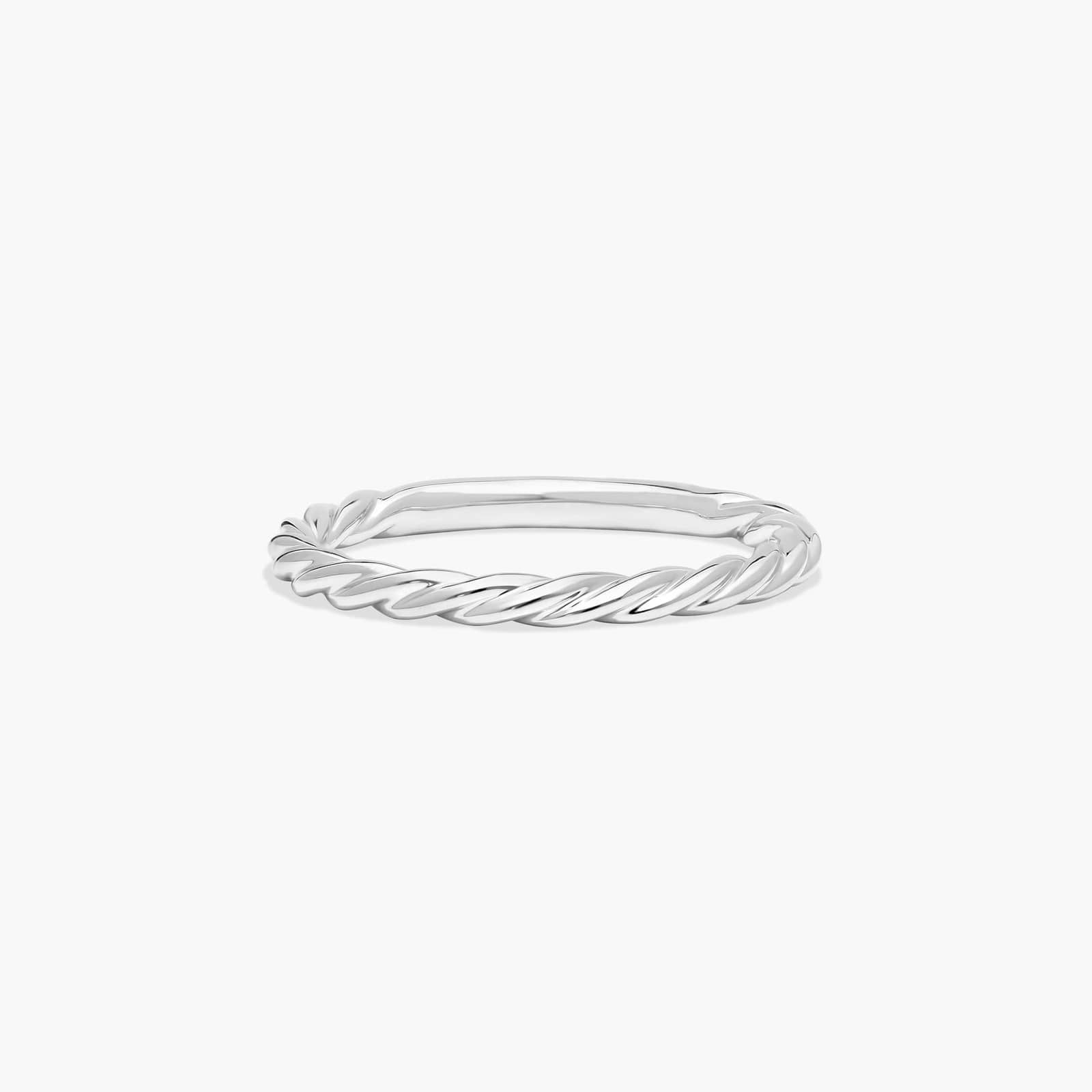 Cable Wedding Ring In Platinum (2.00mm)
