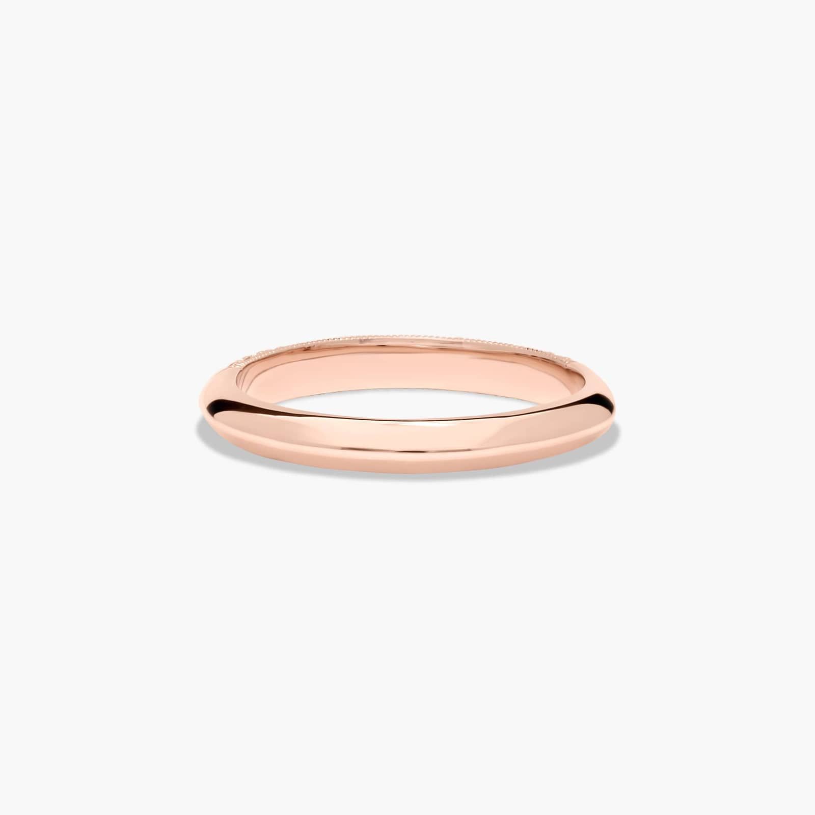 Pavé Knife Edge Cathedral Diamond Wedding Ring In 14K Rose Gold (2.00mm)