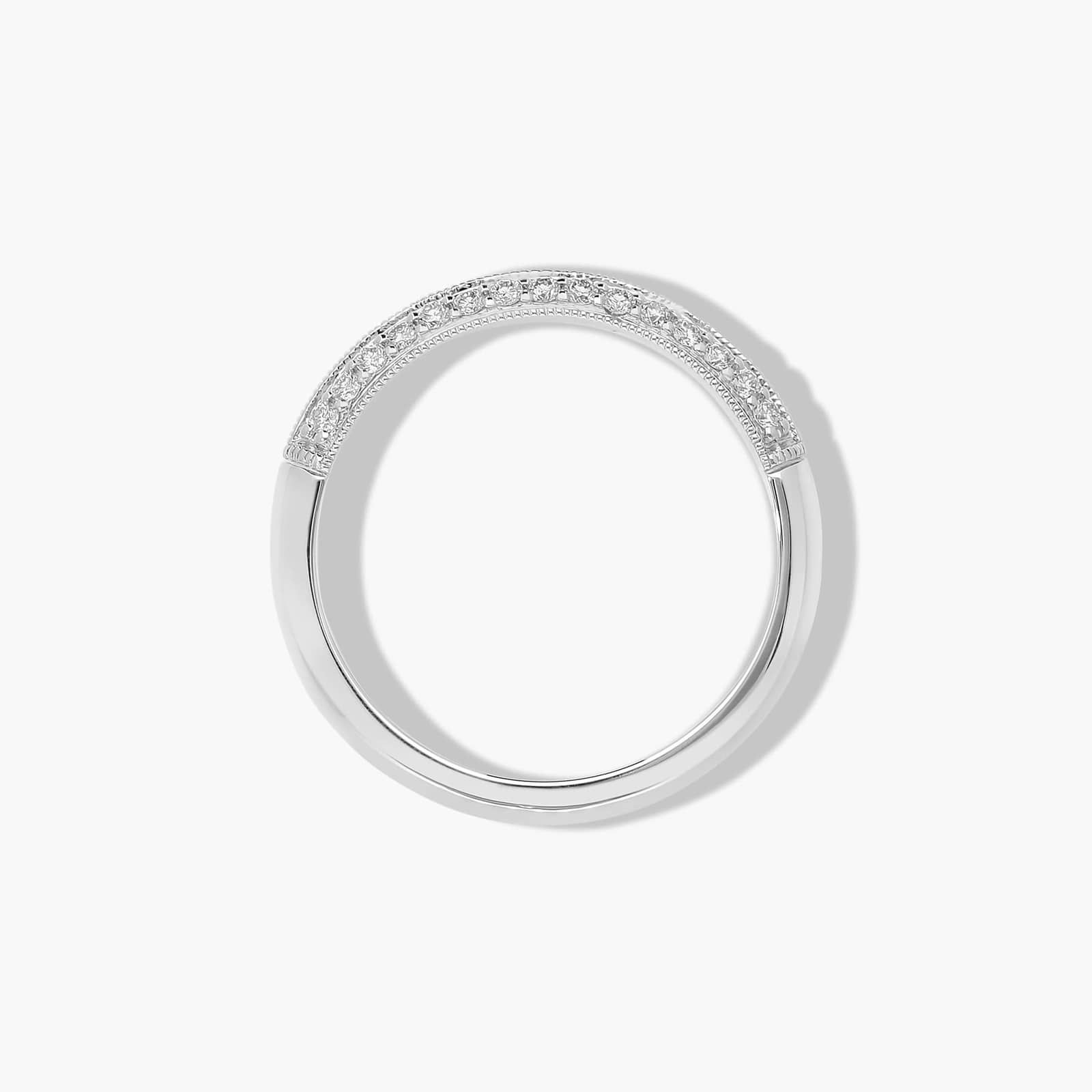 Pavé Knife Edge Cathedral Diamond Wedding Ring In 14K White Gold (2.00mm)
