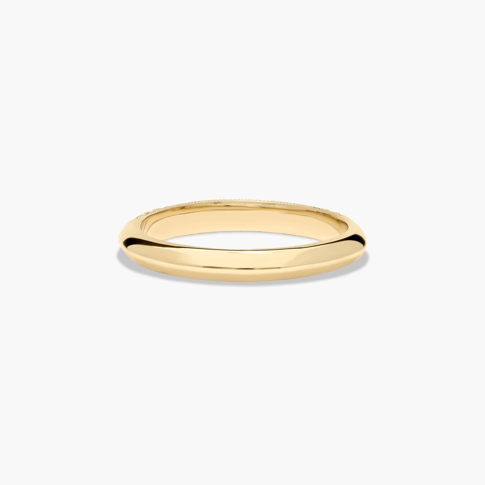 Pavé Knife Edge Cathedral Diamond Wedding Ring In 18K Yellow Gold (2.00mm)