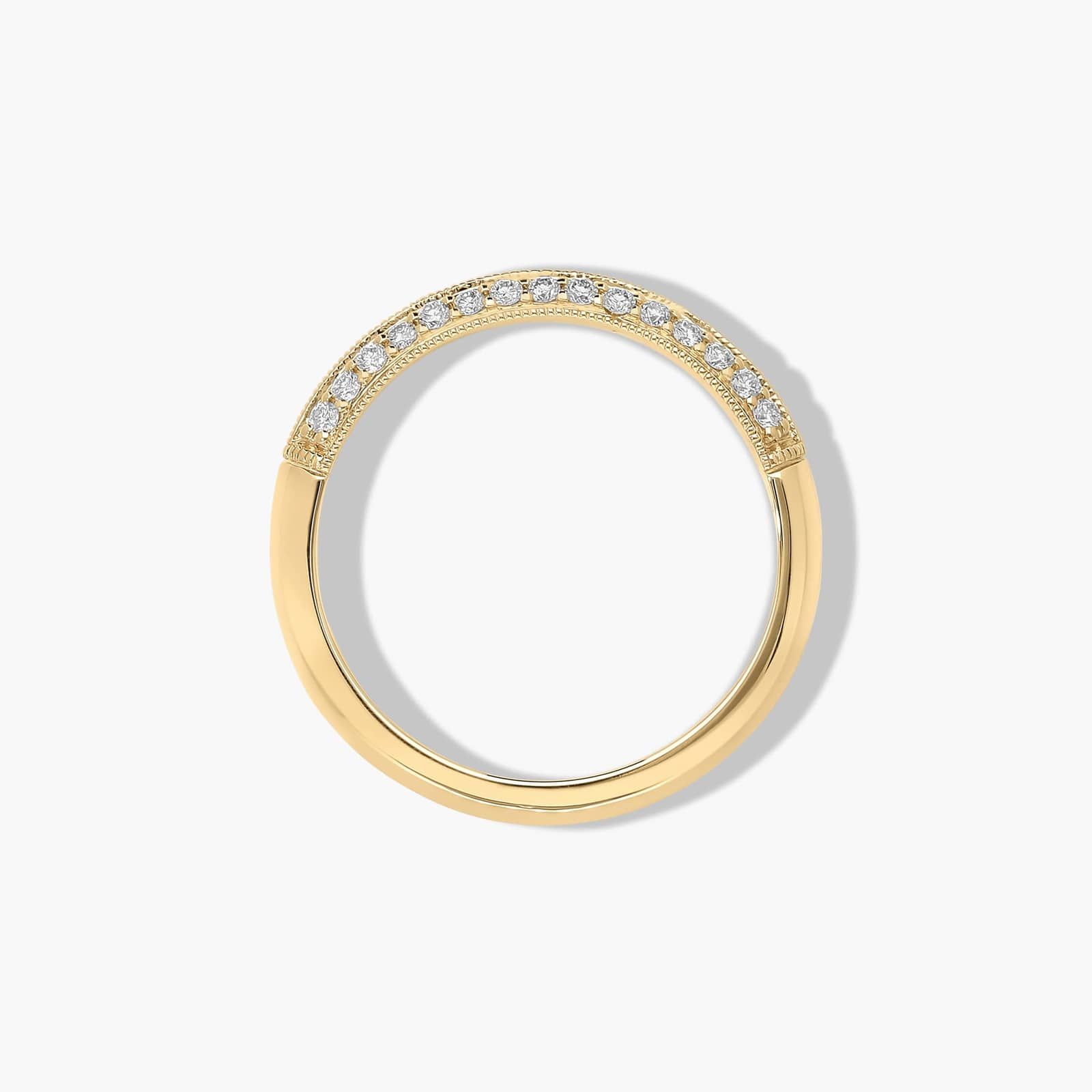 Pavé Knife Edge Cathedral Diamond Wedding Ring In 18K Yellow Gold (2.00mm)