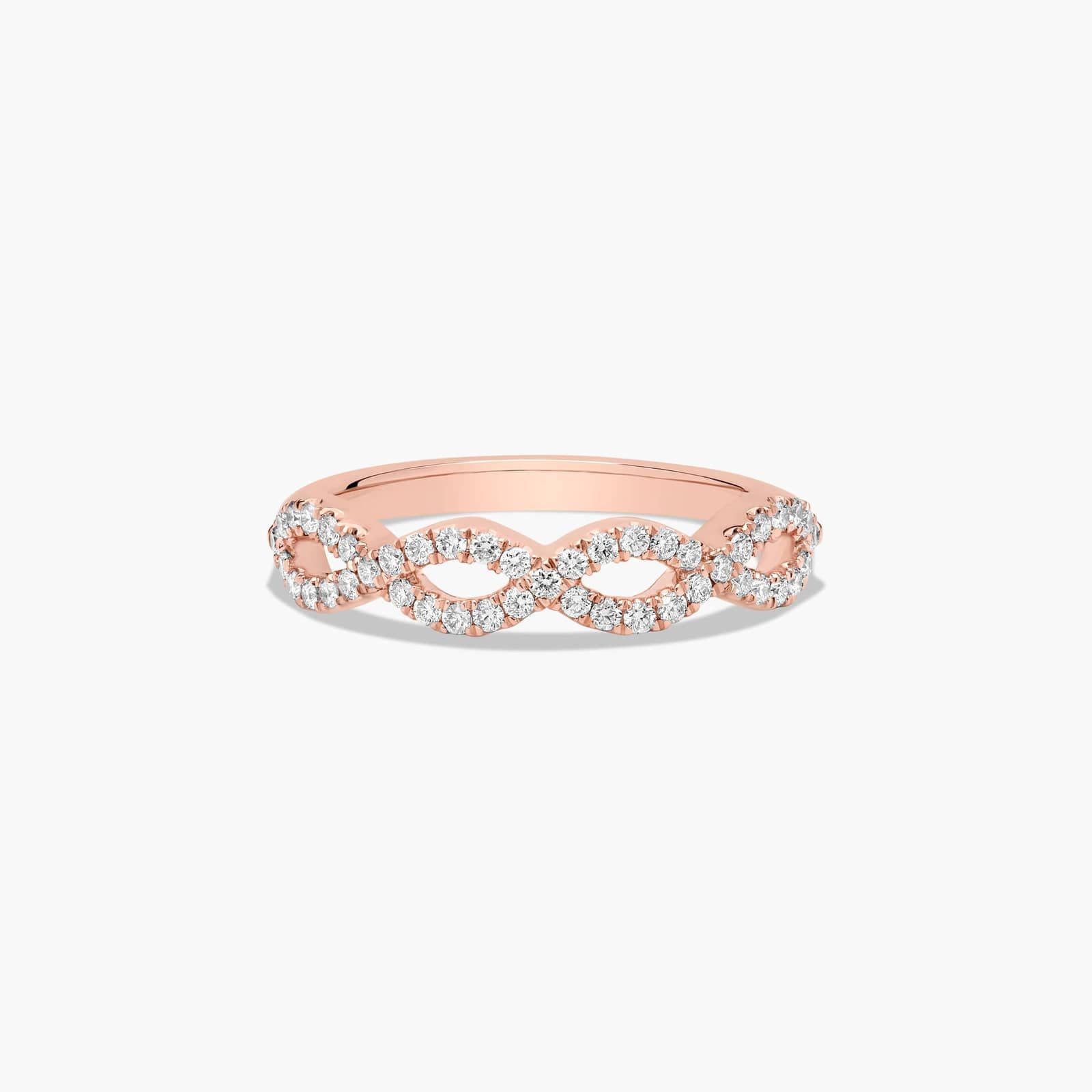 Pavé Infinity Diamond Wedding Ring In 14K Rose Gold (1.50mm)