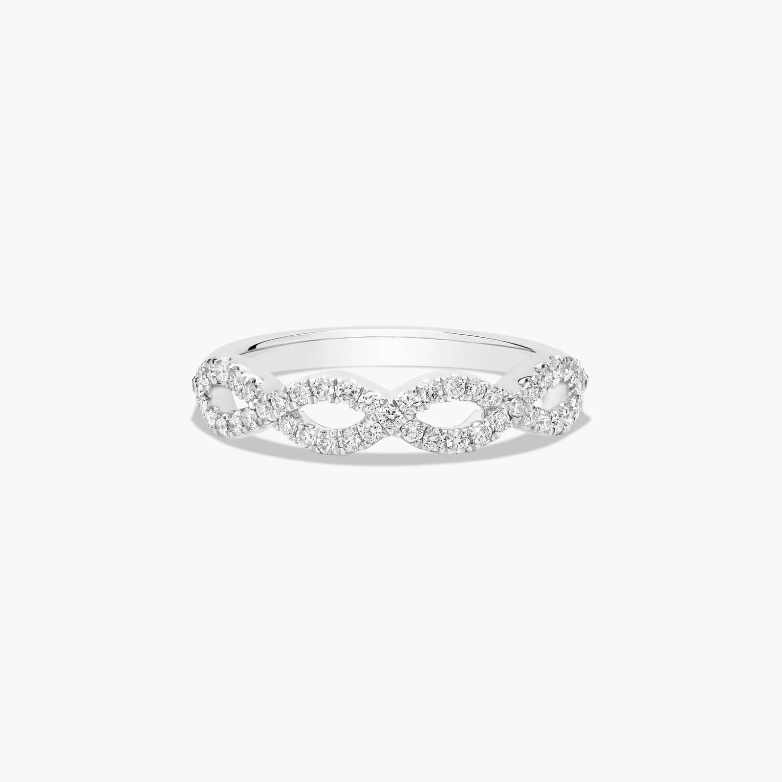 Pavé Infinity Diamond Wedding Ring In 14K White Gold (1.50mm)