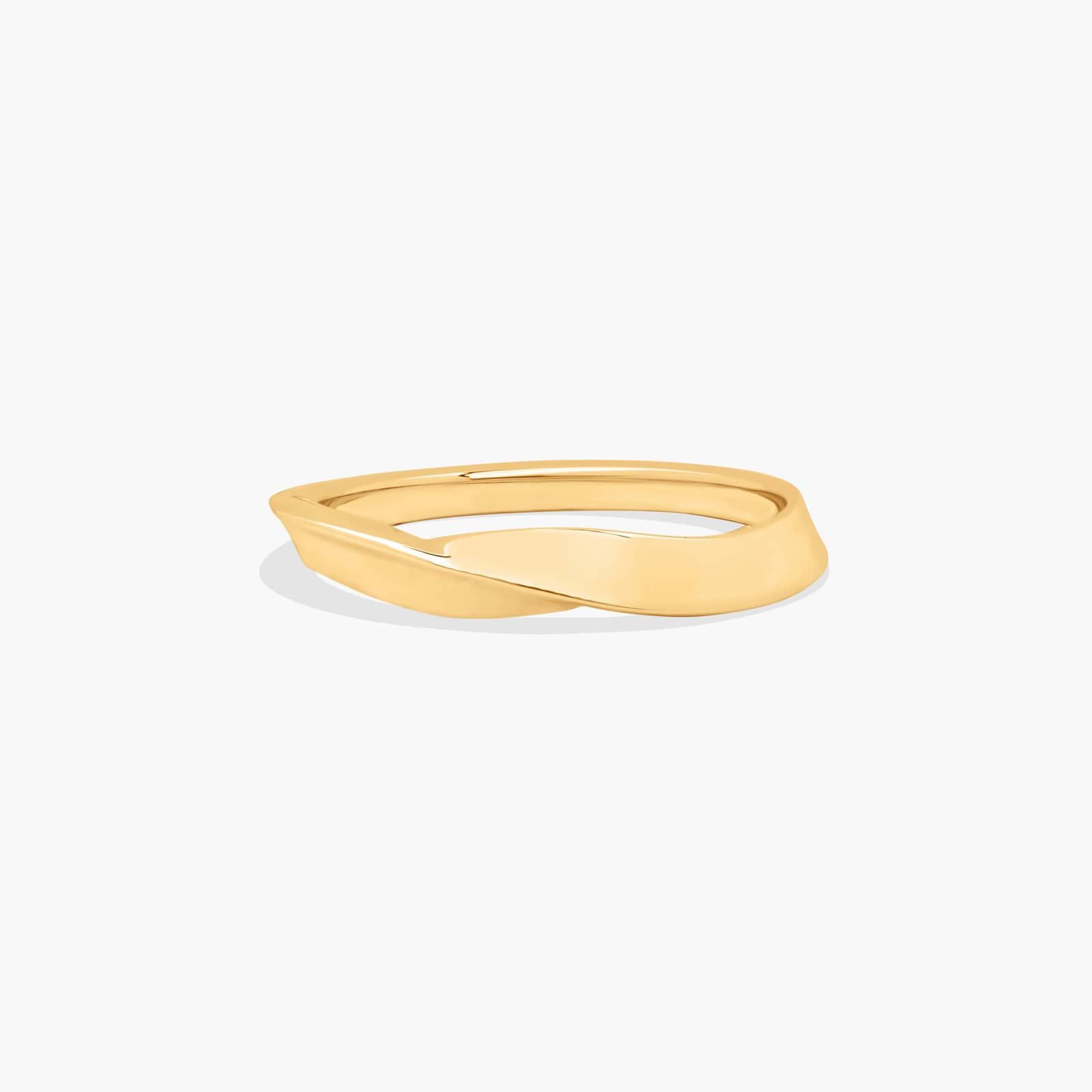 Bypass Wedding Ring In 18K Yellow Gold (2.50mm)