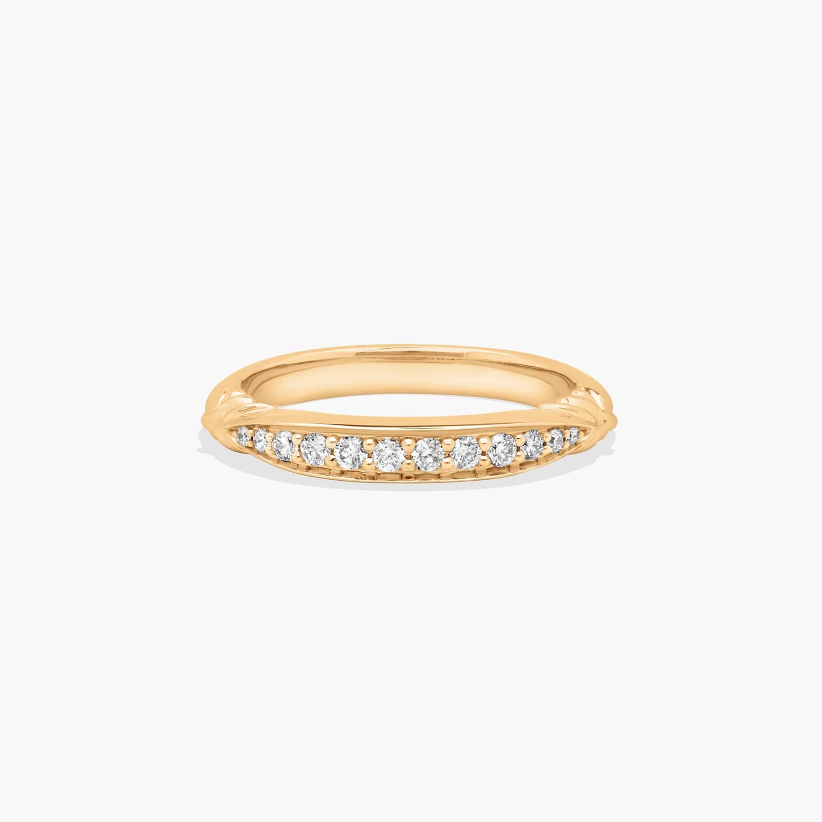 Pavé Graduated Diamond Wedding Ring In 14K Yellow Gold (3.00mm)