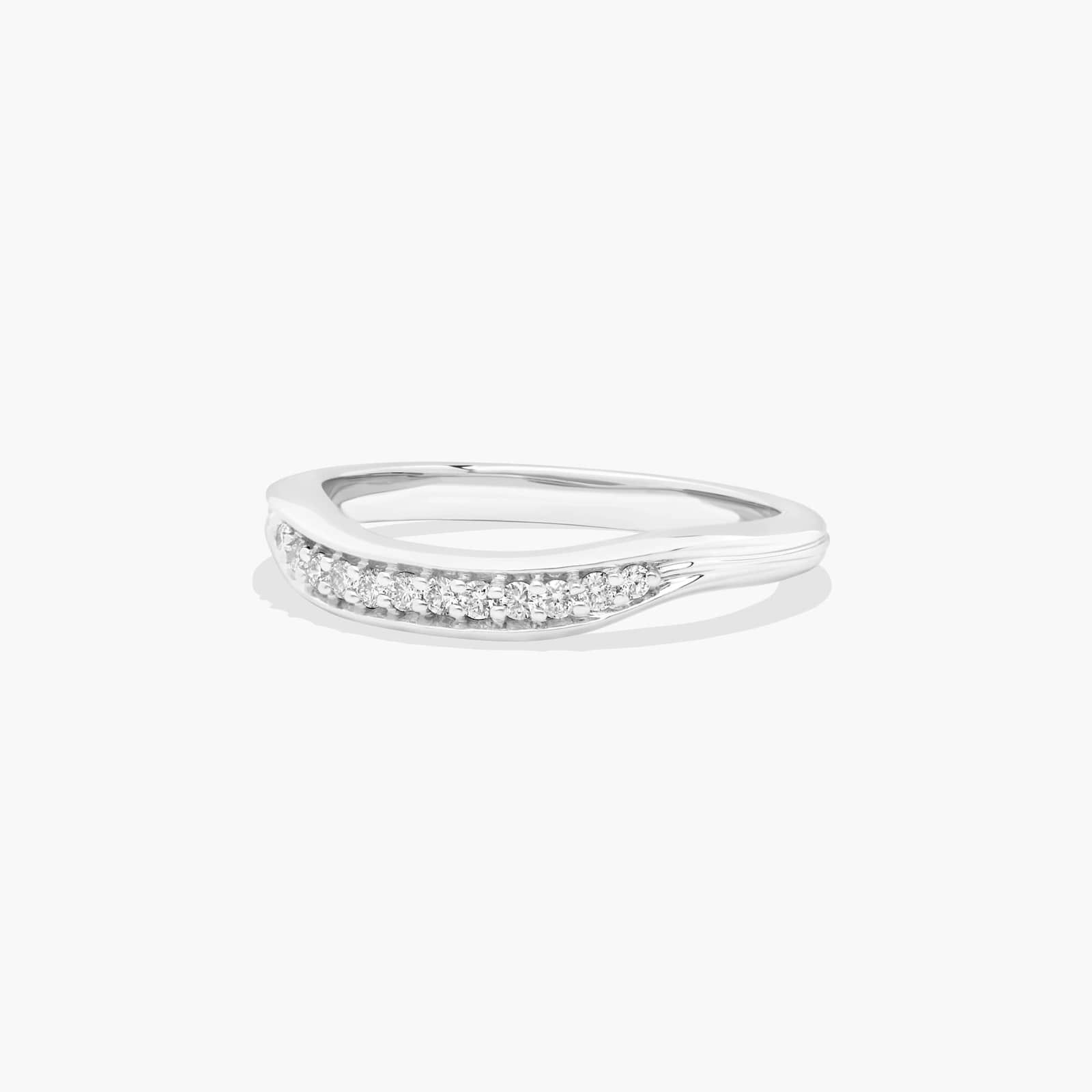 Pavé Ribbed Diamond Wedding Ring In Platinum (2.00mm)