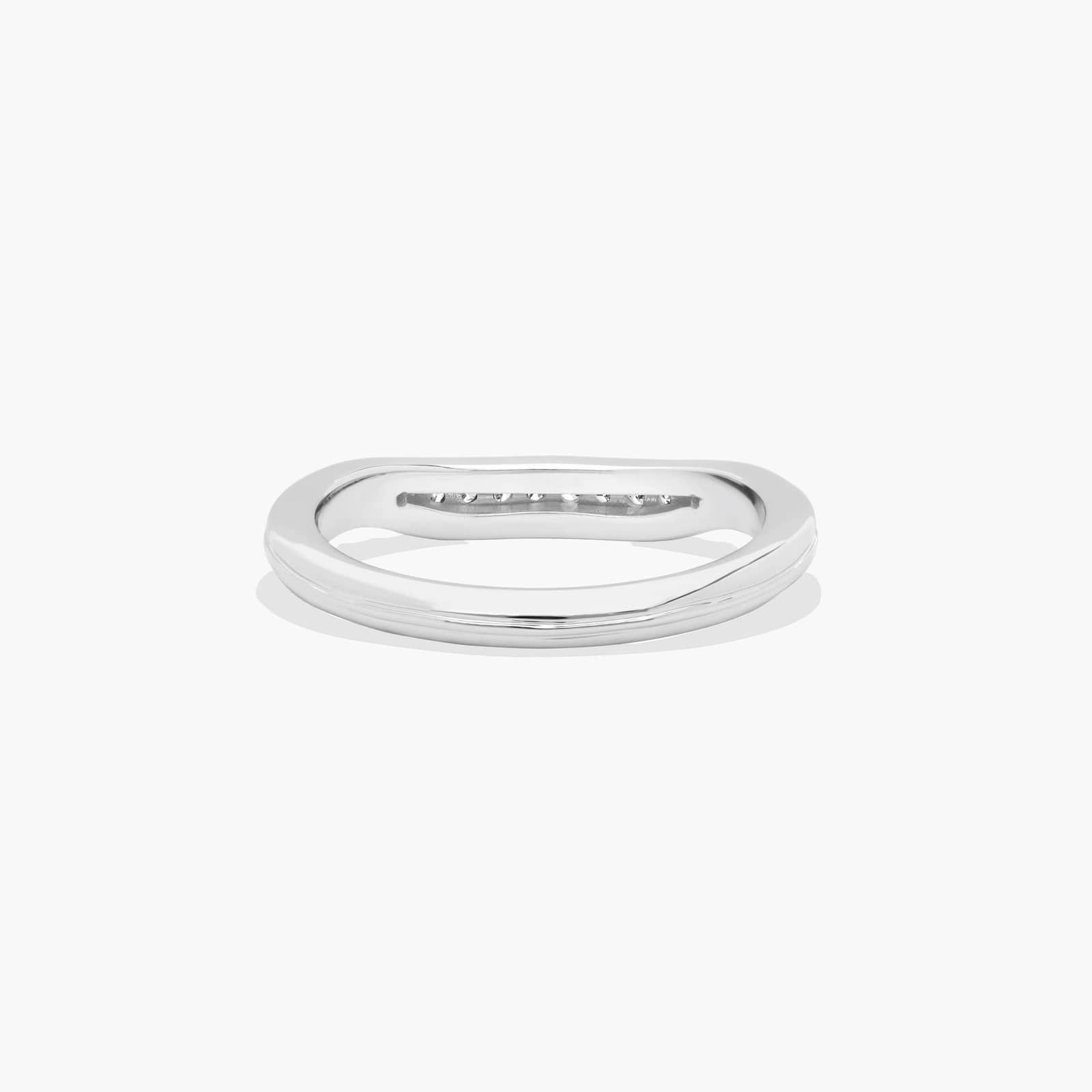 Pavé Ribbed Diamond Wedding Ring In Platinum (2.00mm)