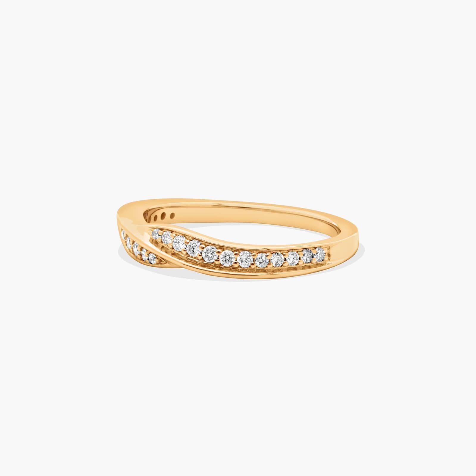 Pavé Bypass Diamond Wedding Ring In 14K Yellow Gold (2.00mm)