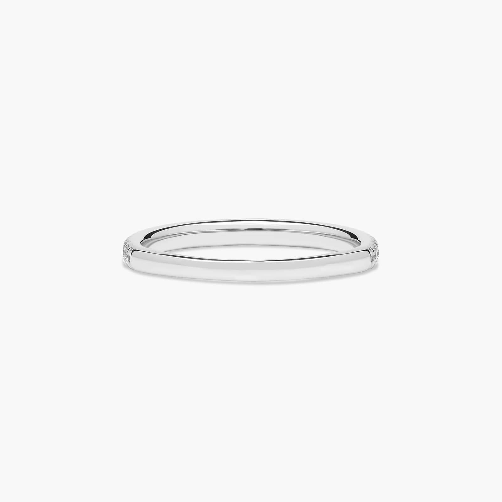 Cross Over Diamond Wedding Ring In 14K White Gold (1.50mm)
