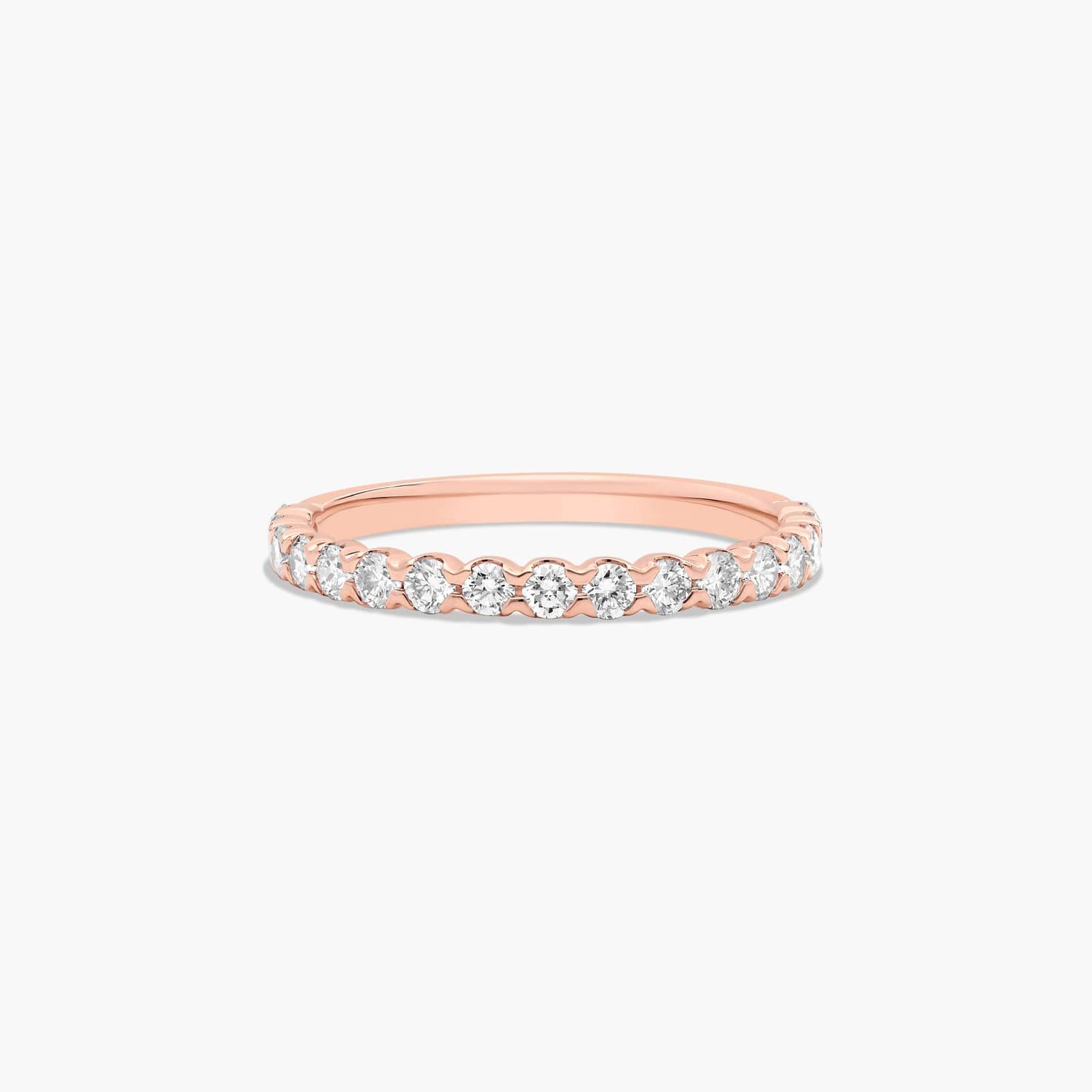 Scallop Style Diamond Wedding Ring In 14K Rose Gold (2.00mm)