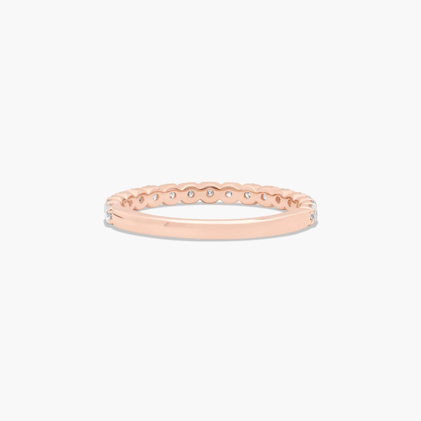 Scallop Style Diamond Wedding Ring In 14K Rose Gold (2.00mm)