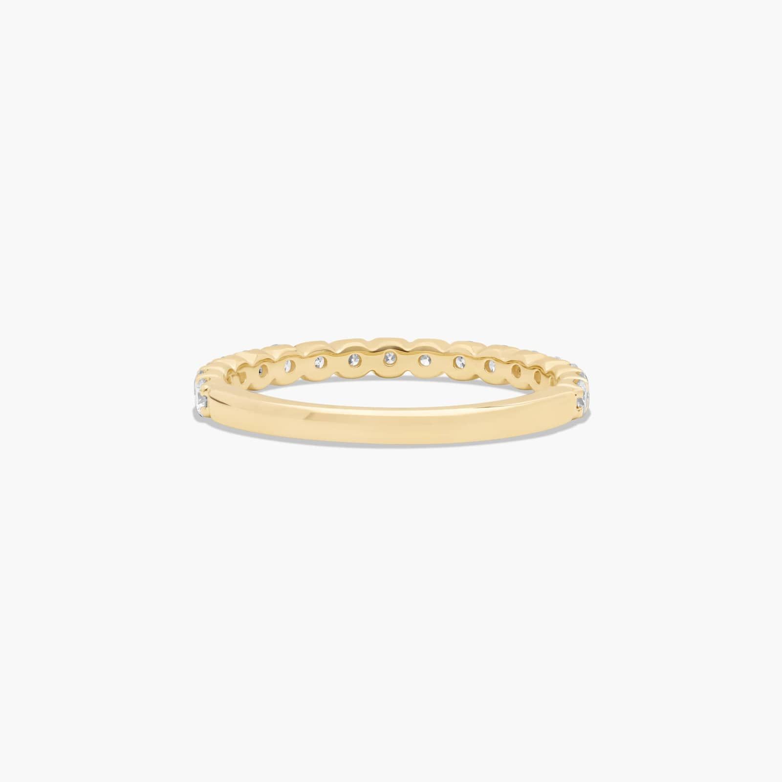 Scallop Style Diamond Wedding Ring In 14K Yellow Gold (2.00mm)