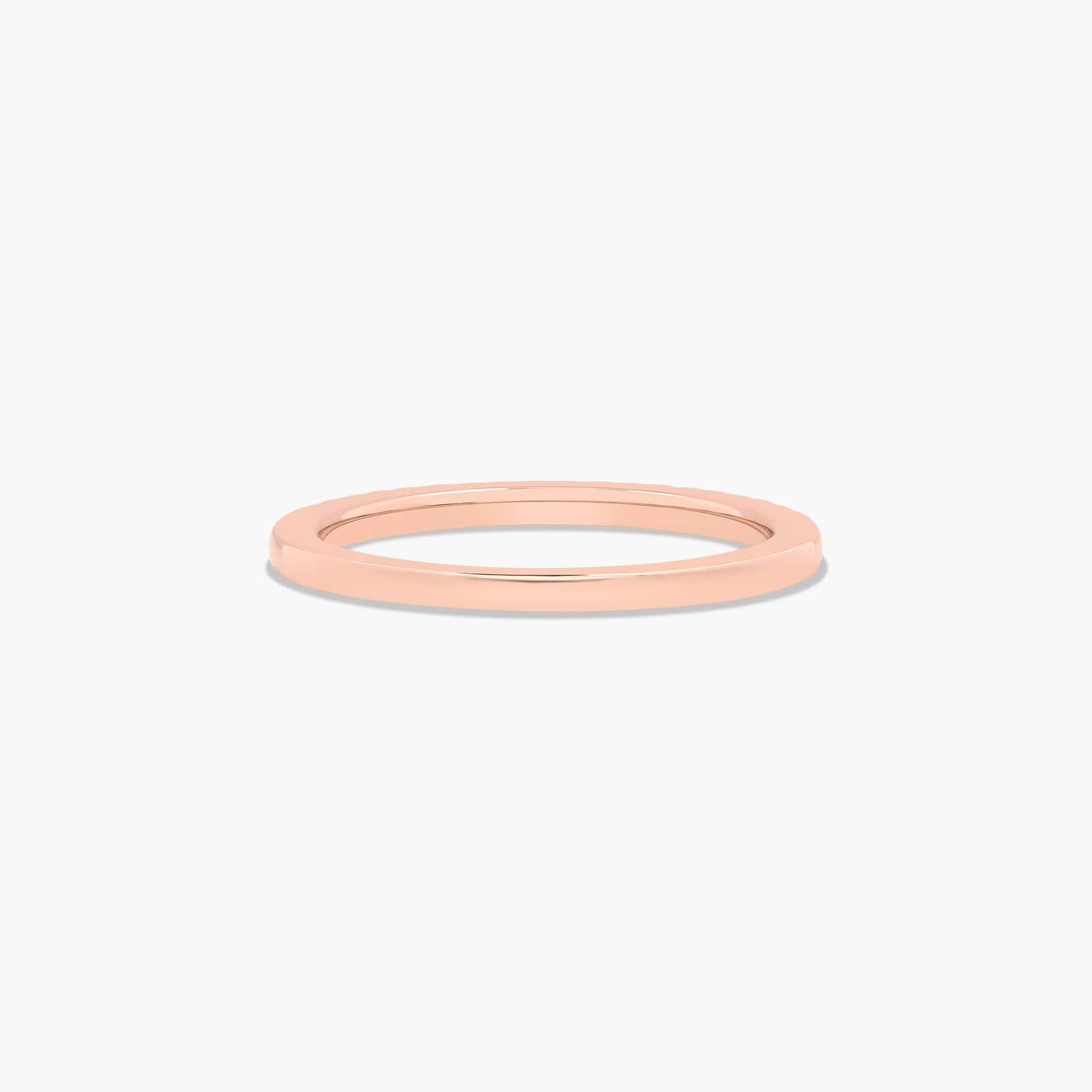 U Pavé Diamond Wedding Ring In 14K Rose Gold (1.50mm)