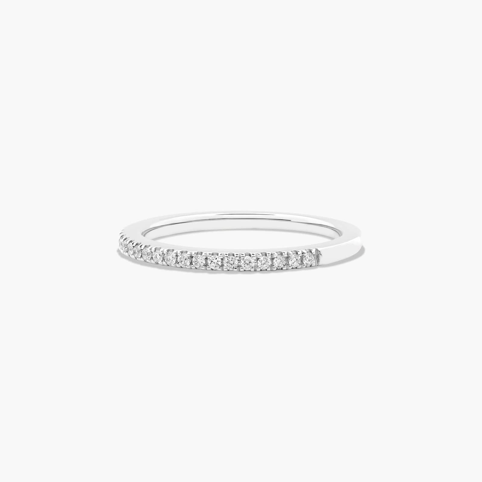 U Pavé Diamond Wedding Ring In 14K White Gold (1.50mm)