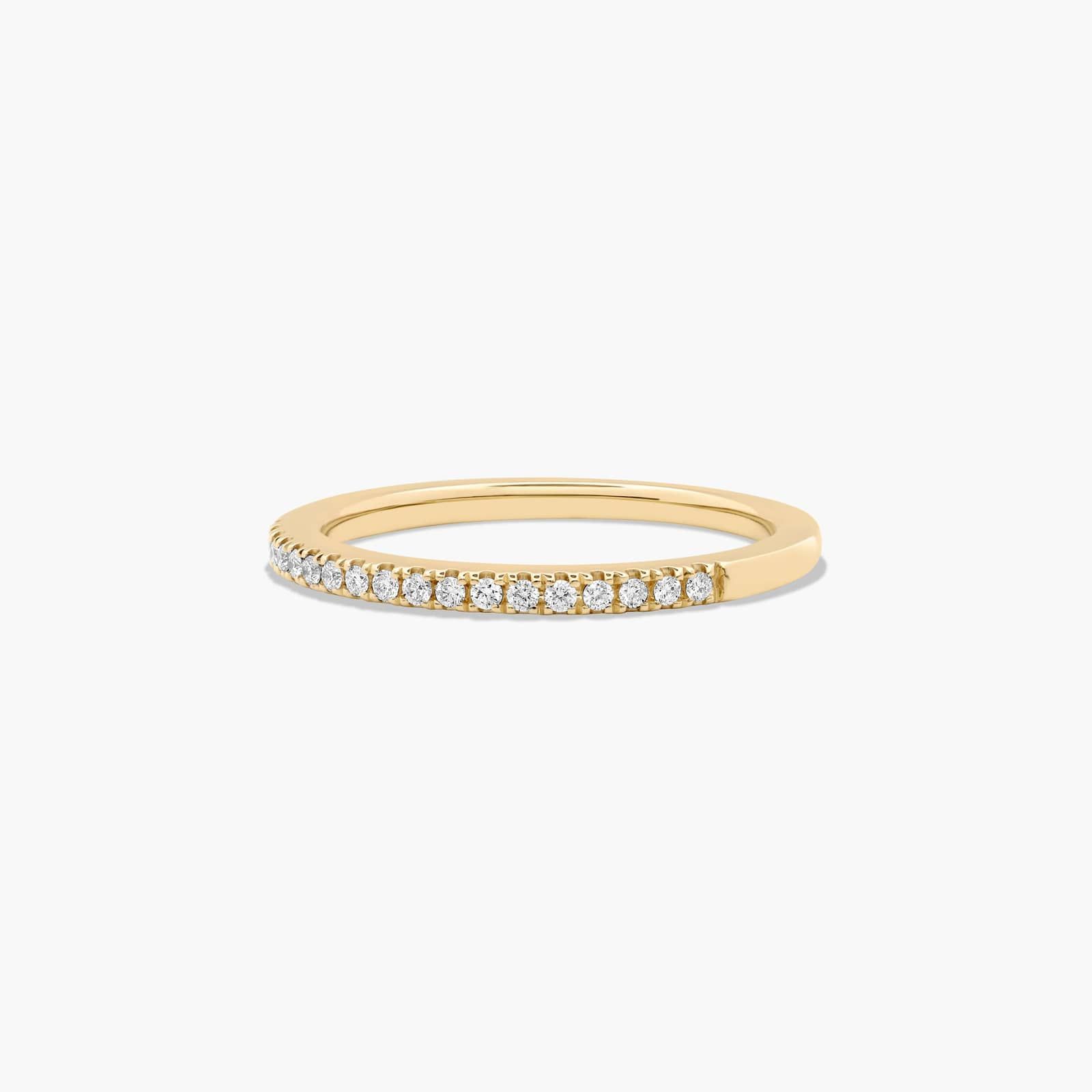 U Pavé Diamond Wedding Ring In 18K Yellow Gold (1.50mm)