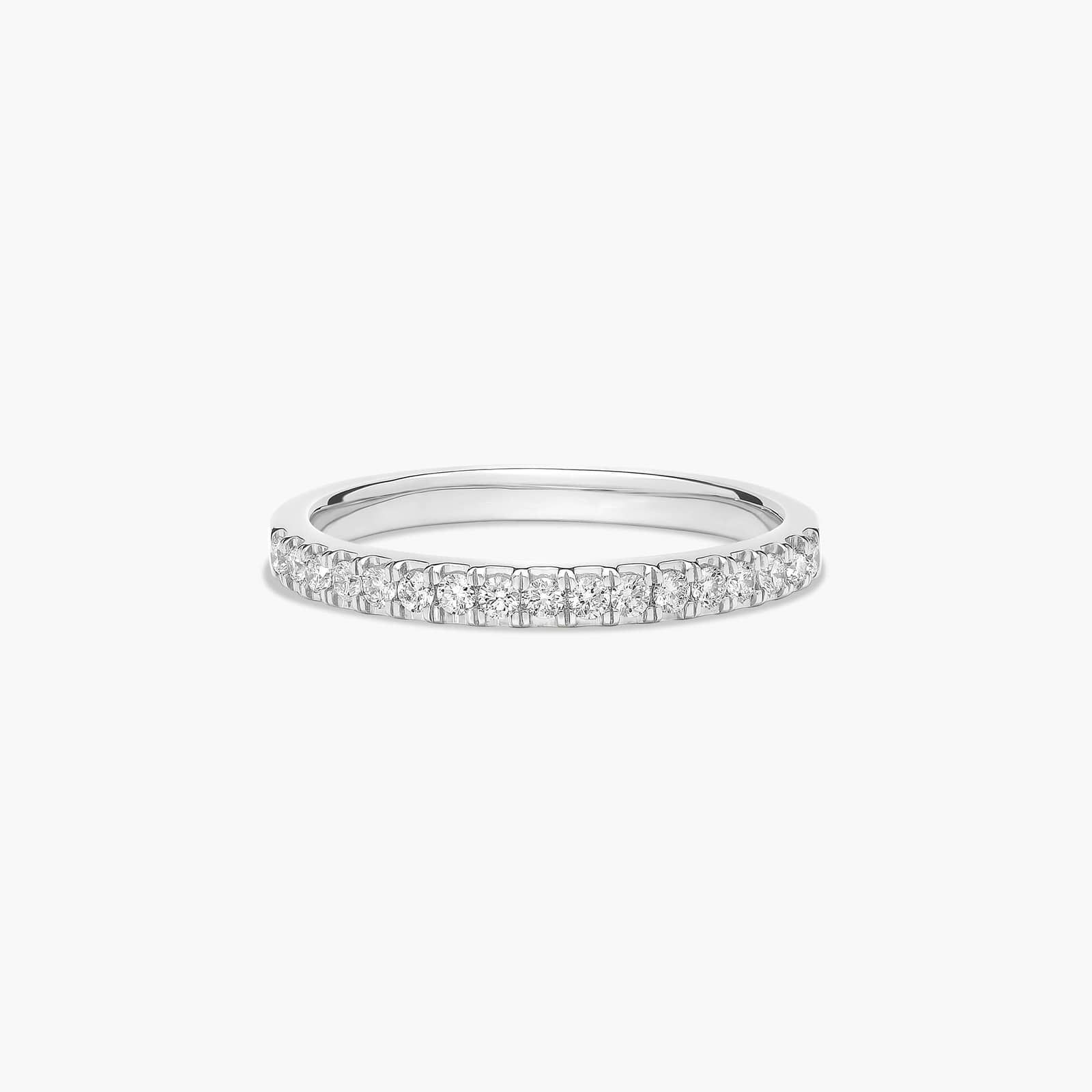 Pavé Diamond Wedding Ring In 14K White Gold (1.50mm)
