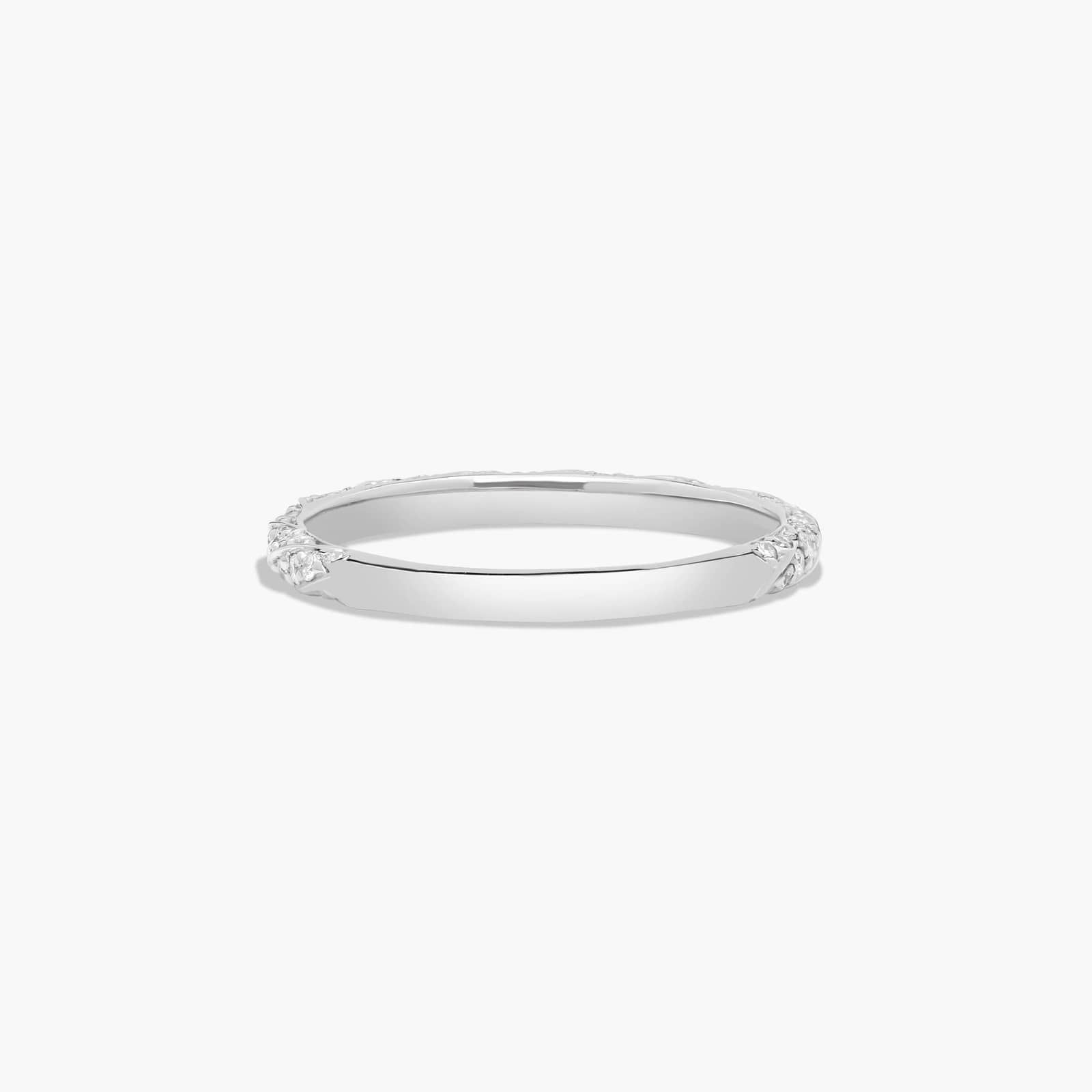 Pavé Spiral Diamond Wedding Ring In 14K White Gold (2.50mm)