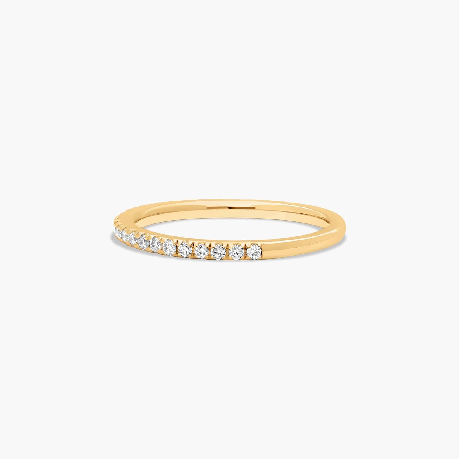 Pavé Diamond Wedding Ring In 14K Yellow Gold (1.50mm)