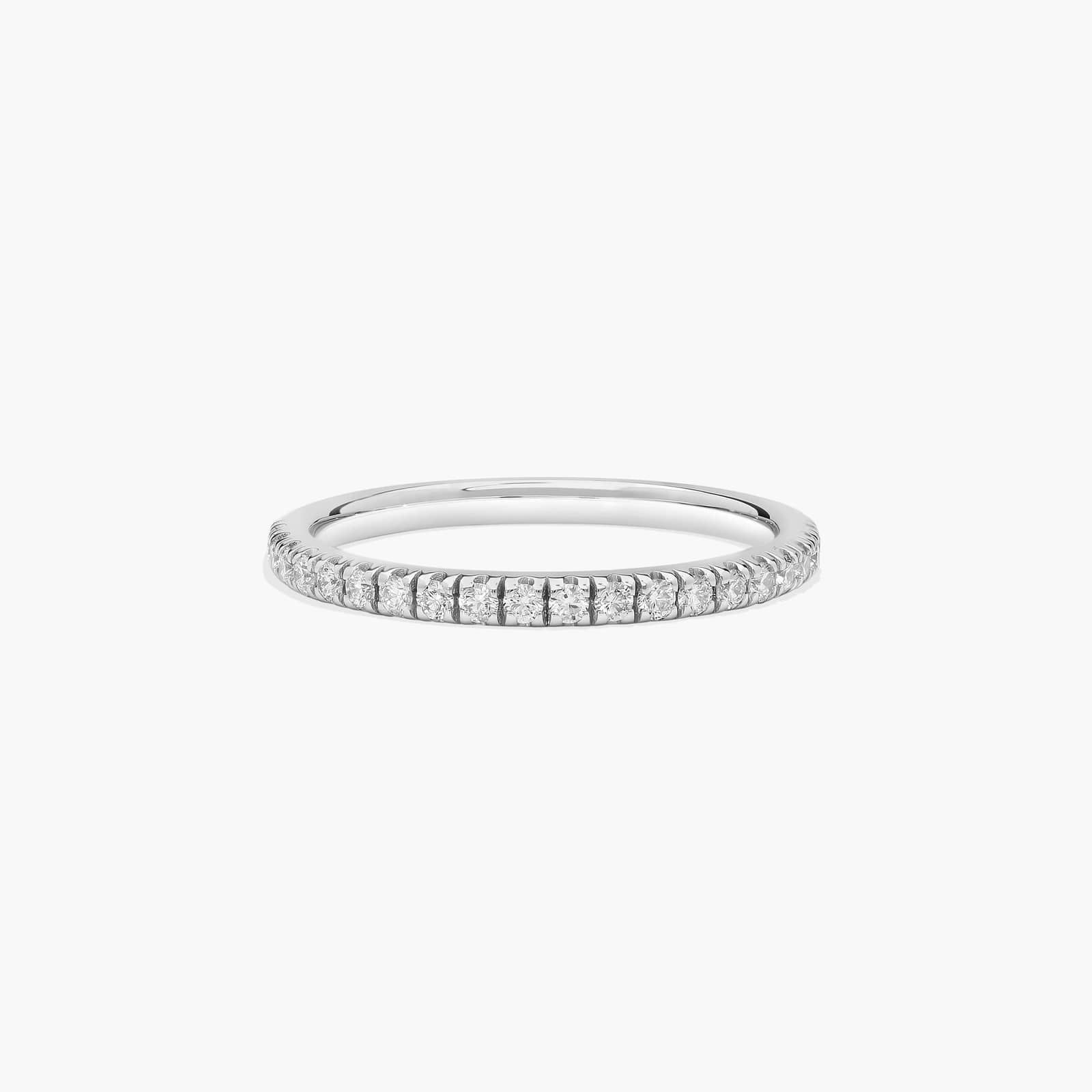 Pavé Diamond Wedding Ring In 18K White Gold (2.00mm)