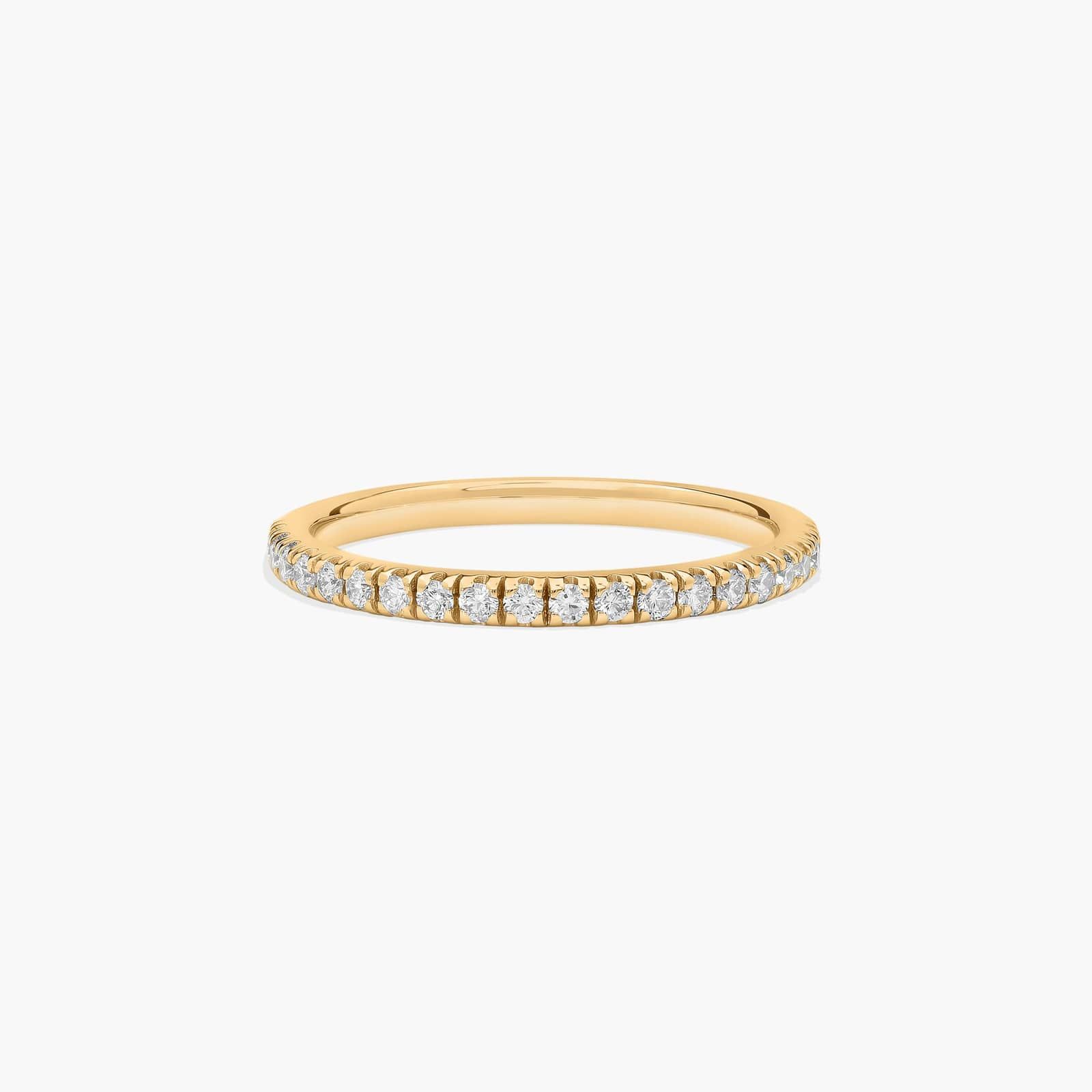 Pavé Diamond Wedding Ring In 14K Yellow Gold (2.00mm)