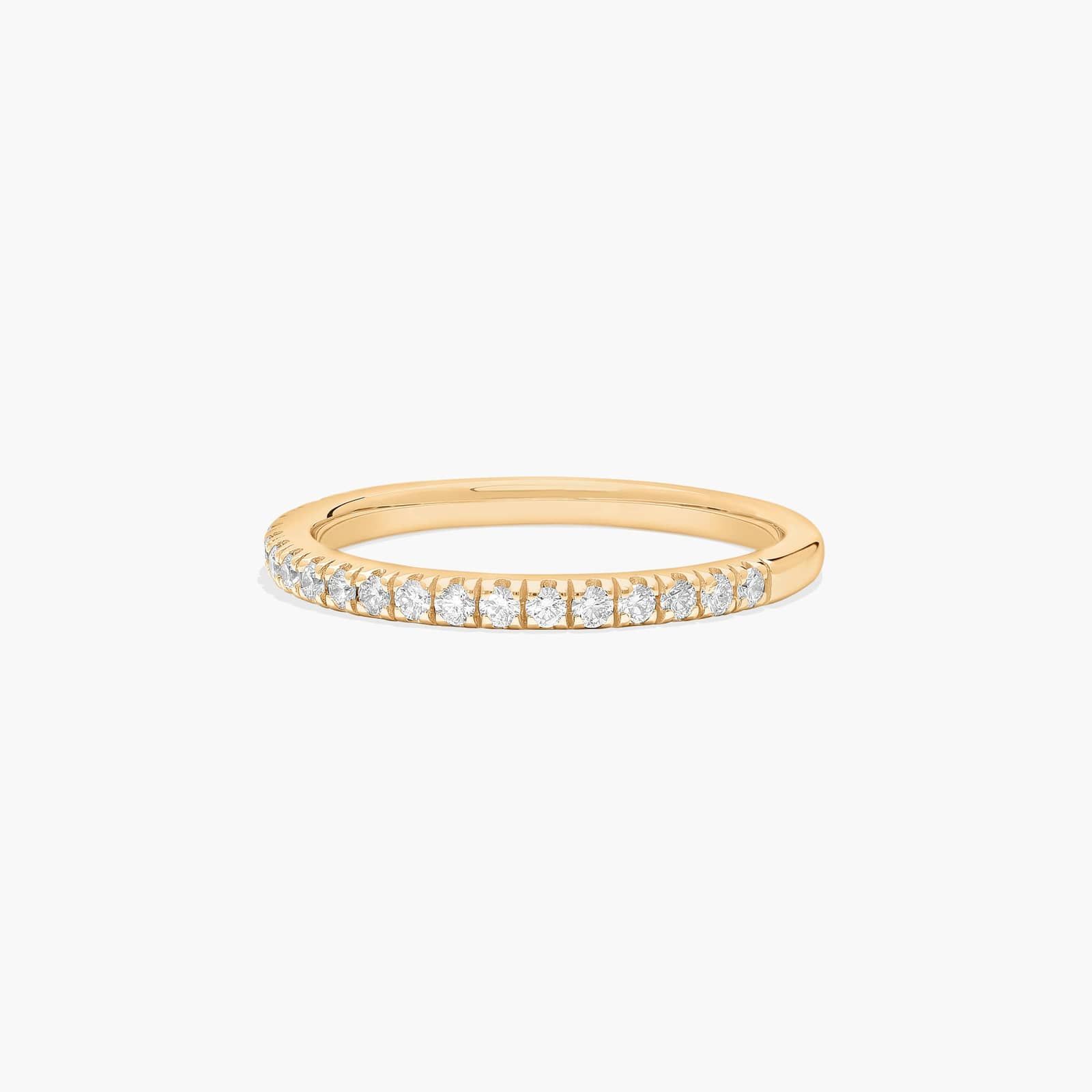 Pavé Diamond Wedding Ring In 14K Yellow Gold (2.00mm)