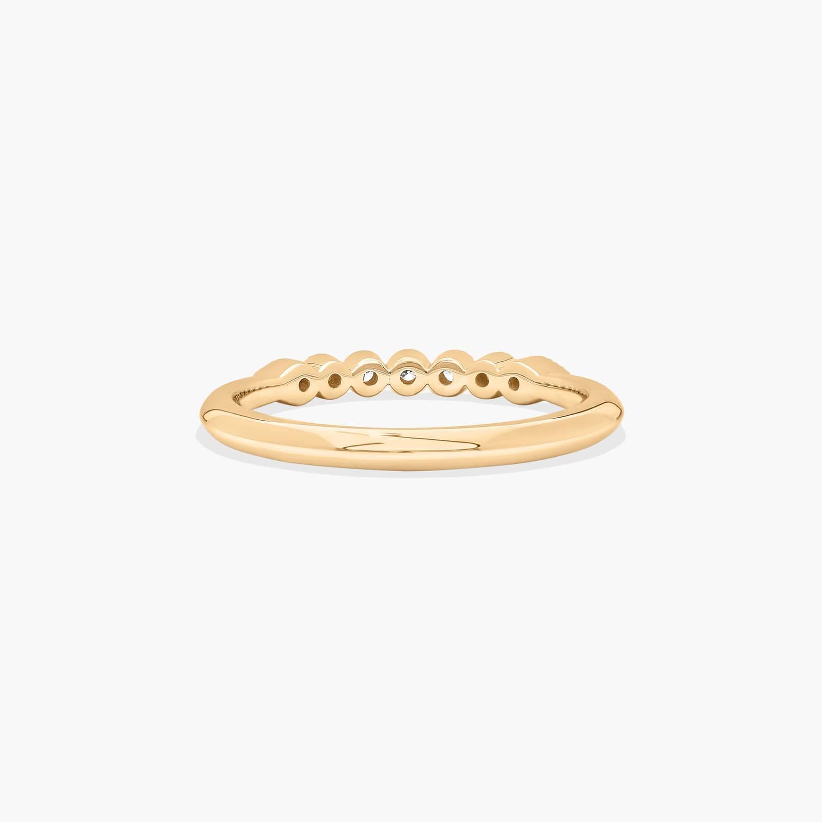 Beaded Bezel Diamond Wedding Ring In 18K Yellow Gold (2.00mm)