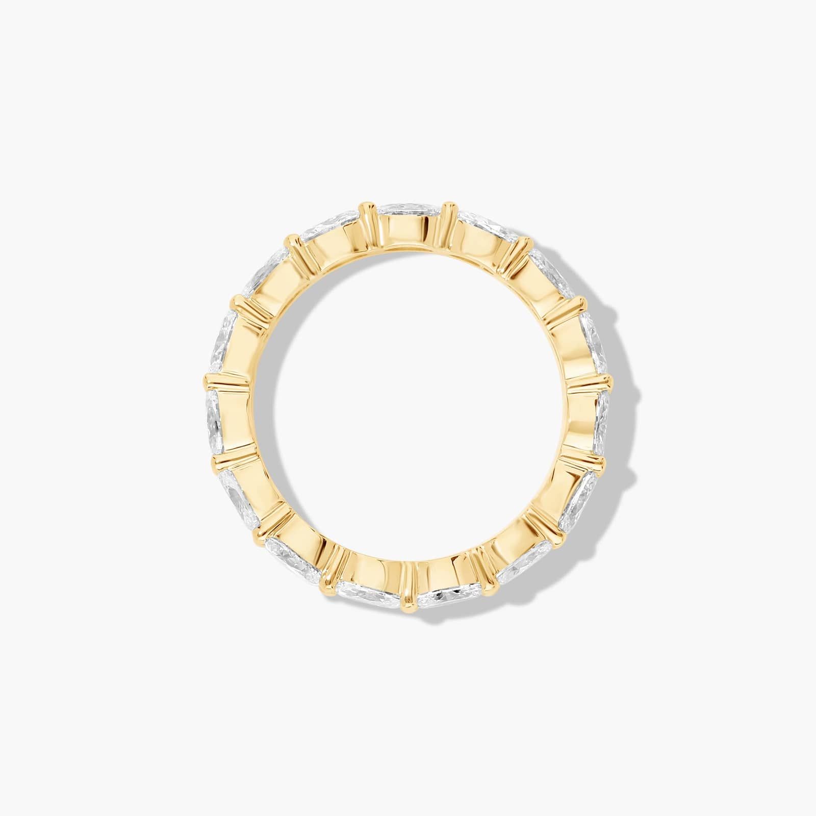 East West Eternity Ring With Oval Cut Diamonds In 14K Yellow Gold (2.00mm)